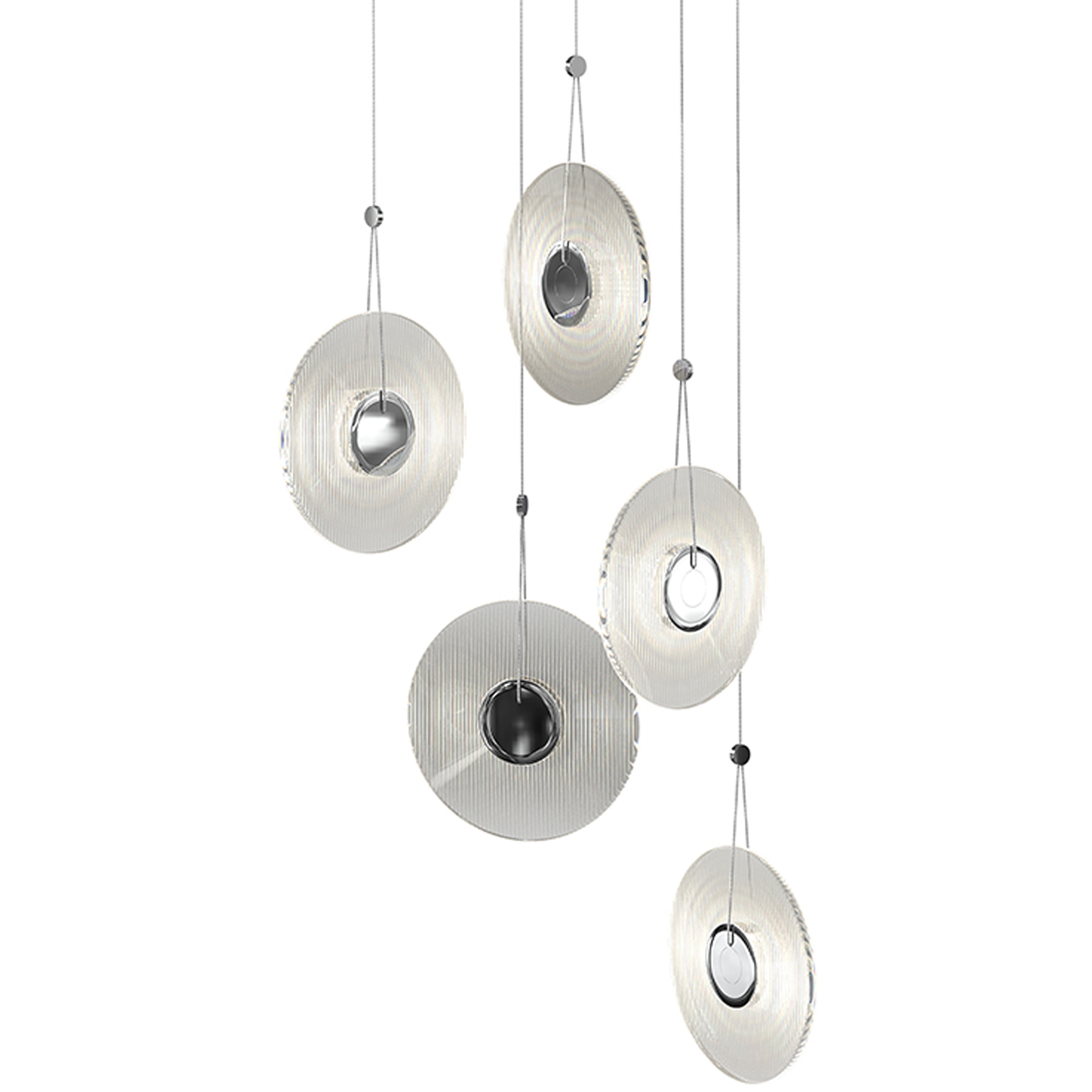 Meclisse LED 21.5 inch Polished Chrome Pendant Ceiling Light in Clear Glass