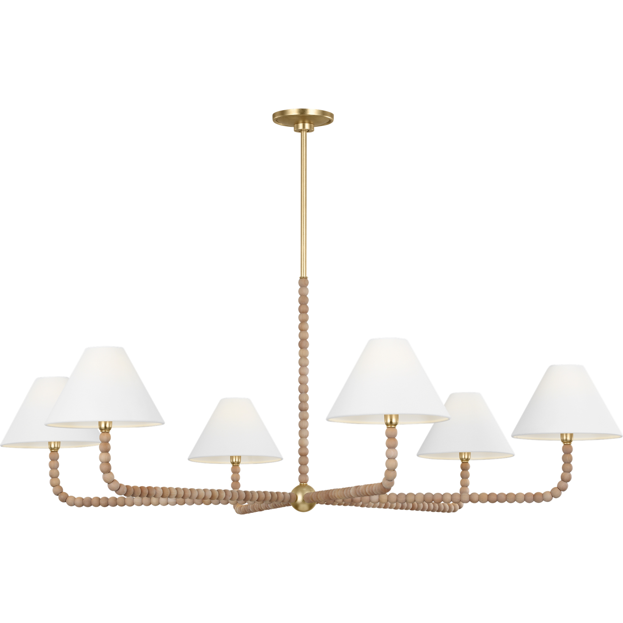 C&M by Chapman & Myers Fiona 6 Light 50 inch Gild Chandelier Ceiling Light in LED