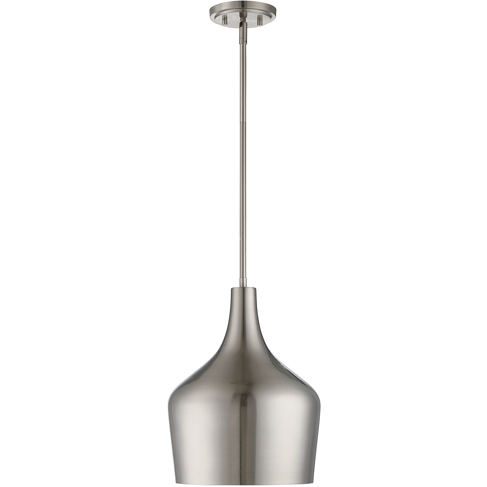 Modern 1 Light 10.5 inch Brushed Nickel Pendant Ceiling Light