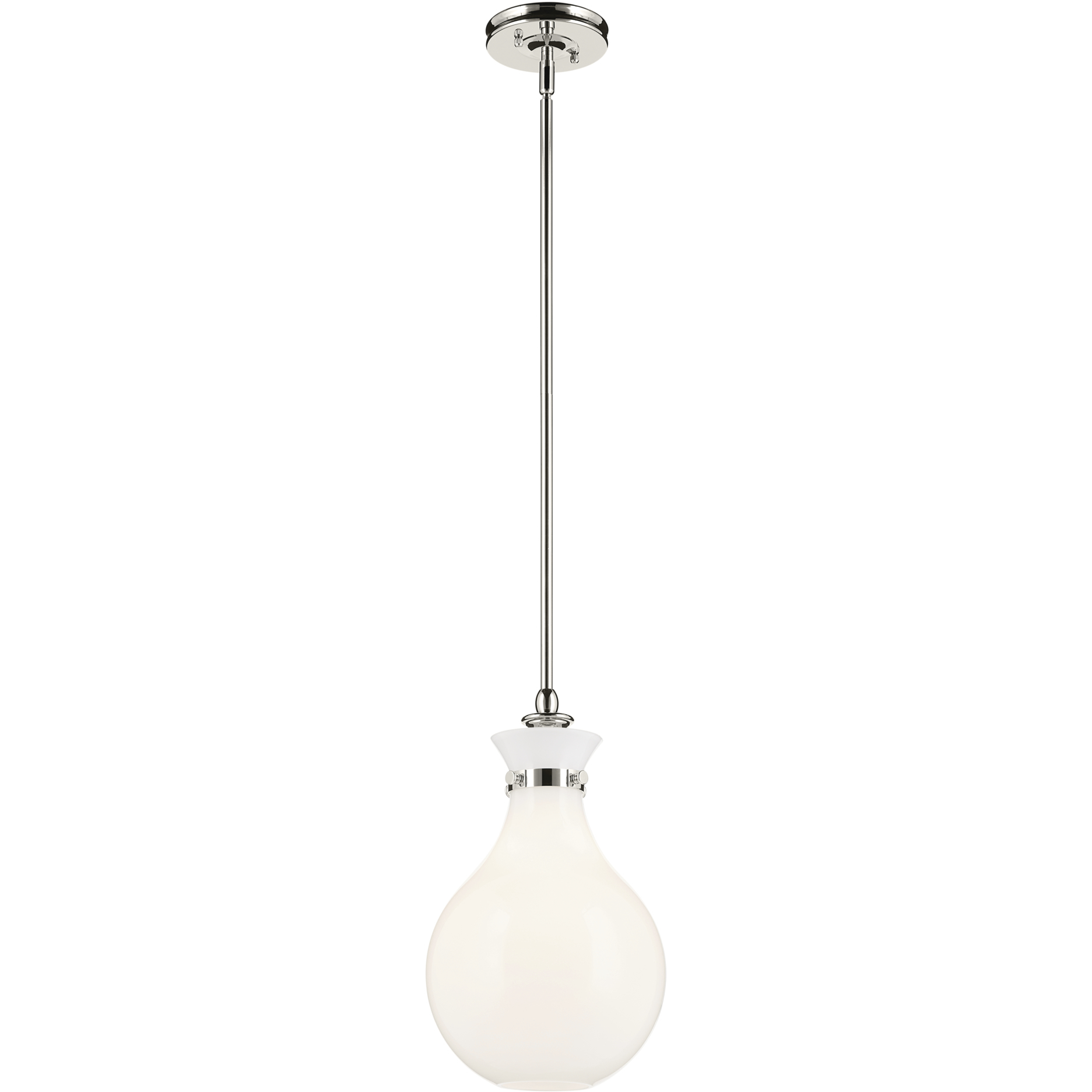 Laria 1 Light Polished Nickel Pendant Ceiling Light in Opal