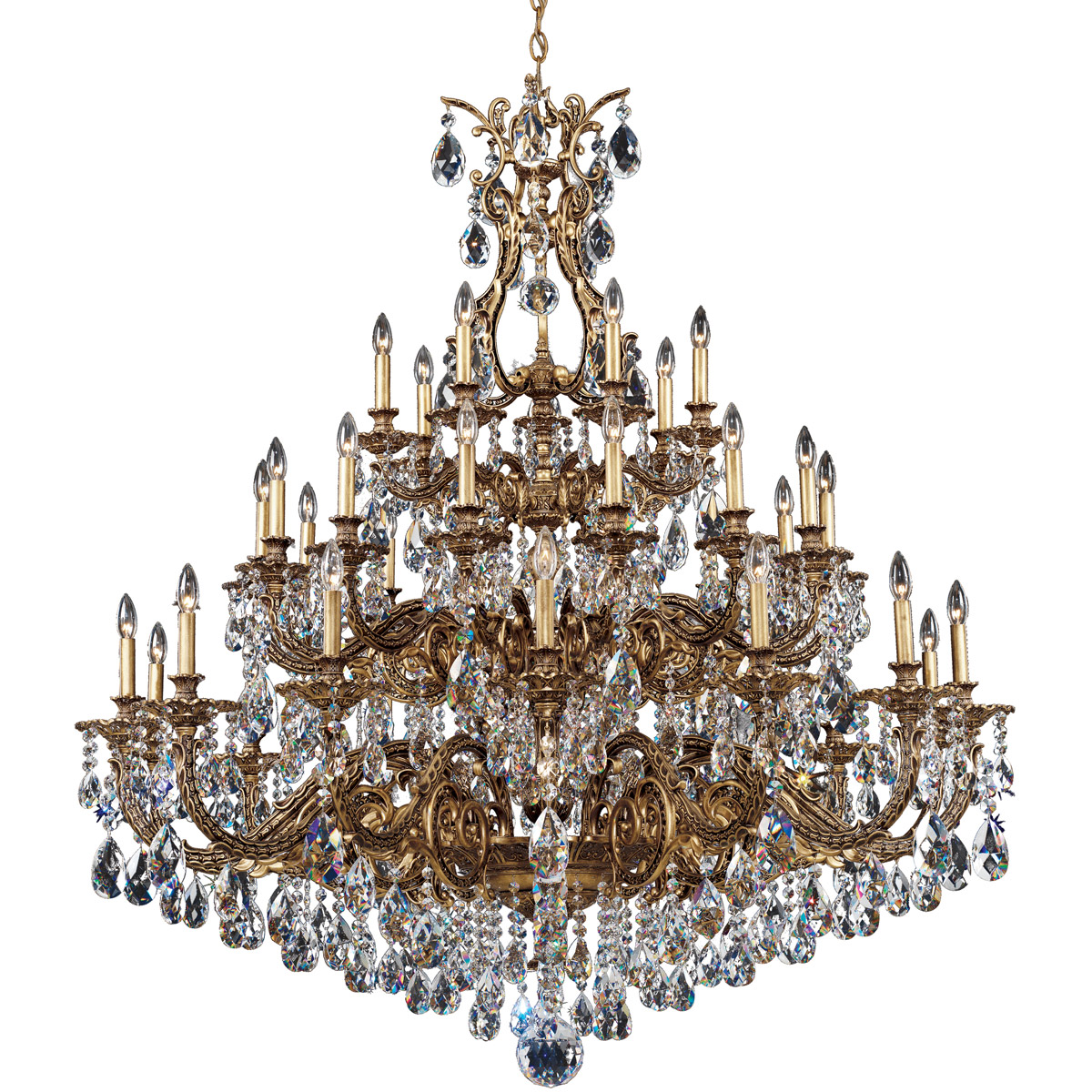 Sophia 35 Light 55 inch Heirloom Bronze Chandelier Ceiling Light in Cast Heirloom Bronze, Sophia Swarovski