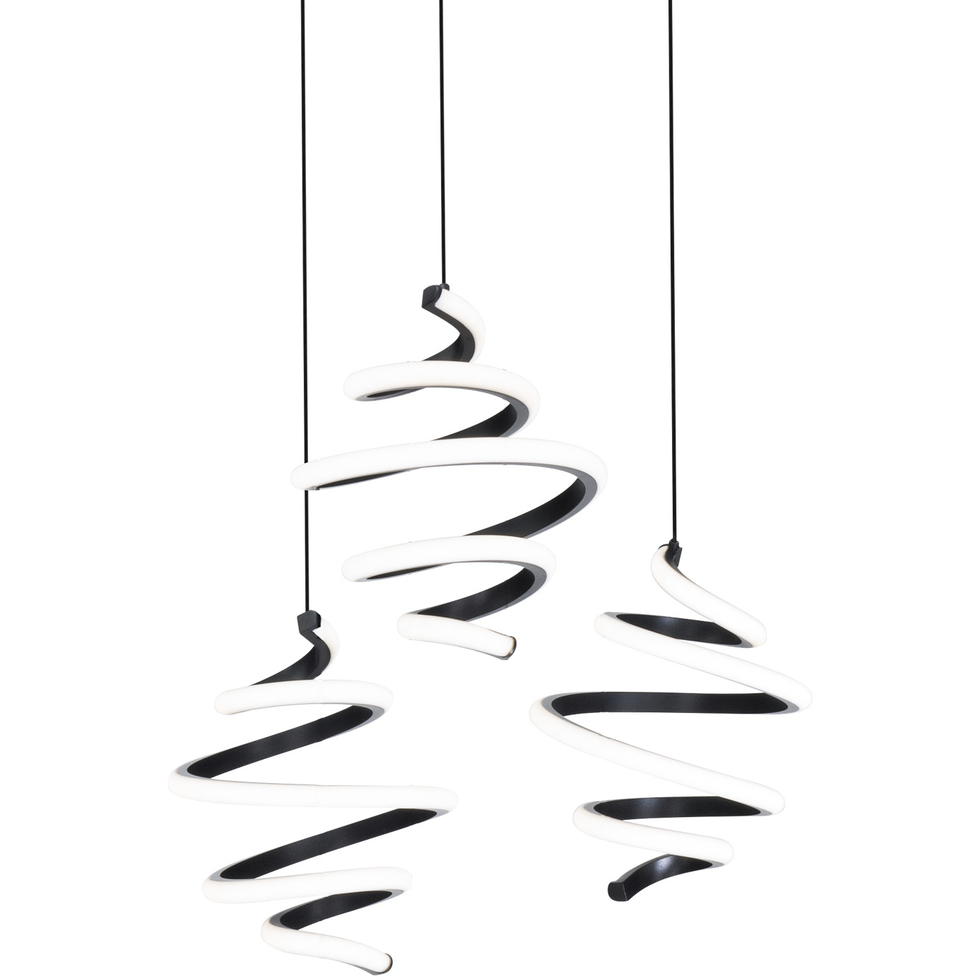 Whirl LED 12 inch Black Multi-Light Pendant Ceiling Light, dweLED