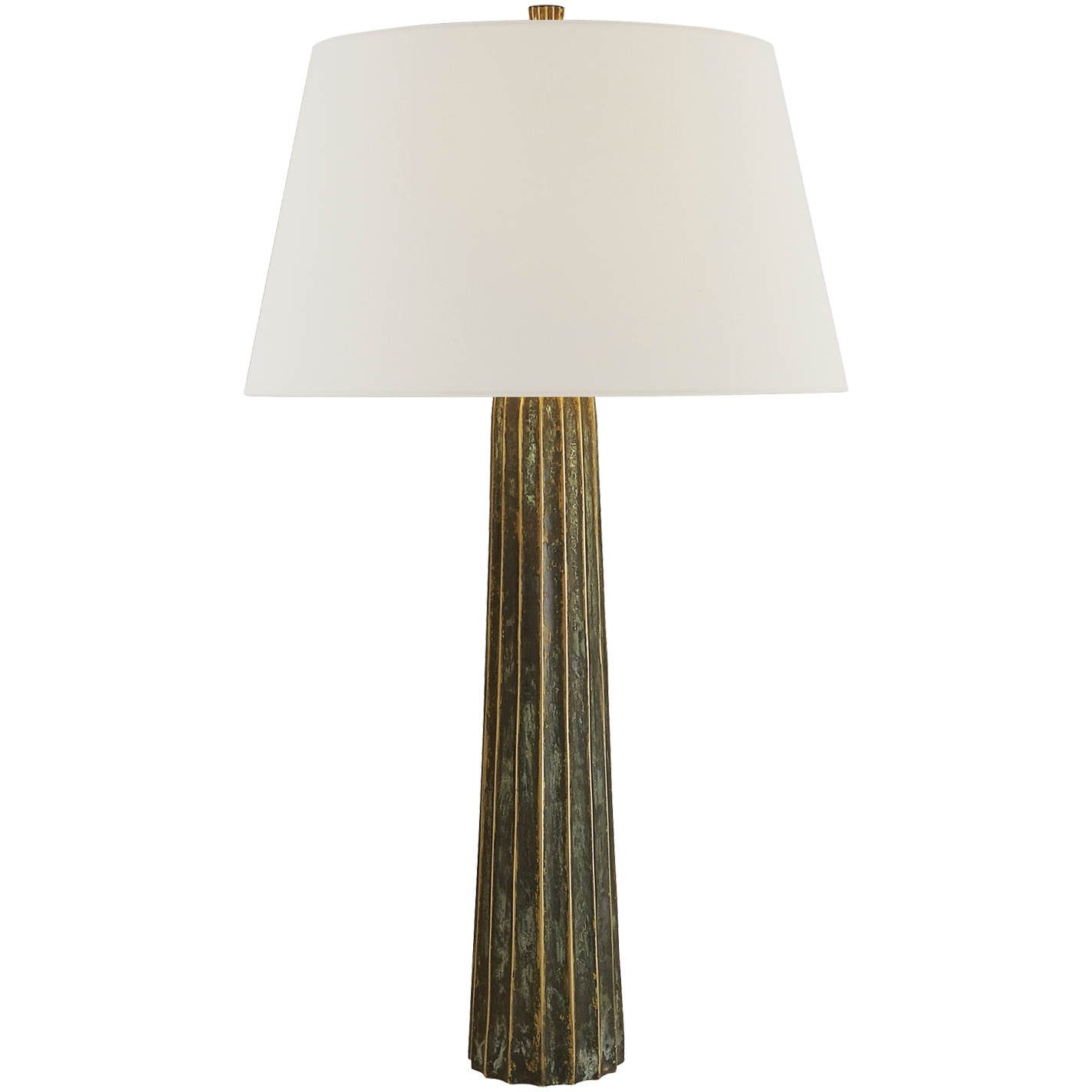 Chapman & Myers Fluted Spire 31.5 inch 150 watt Bronze Table Lamp Portable Light in Linen, Large