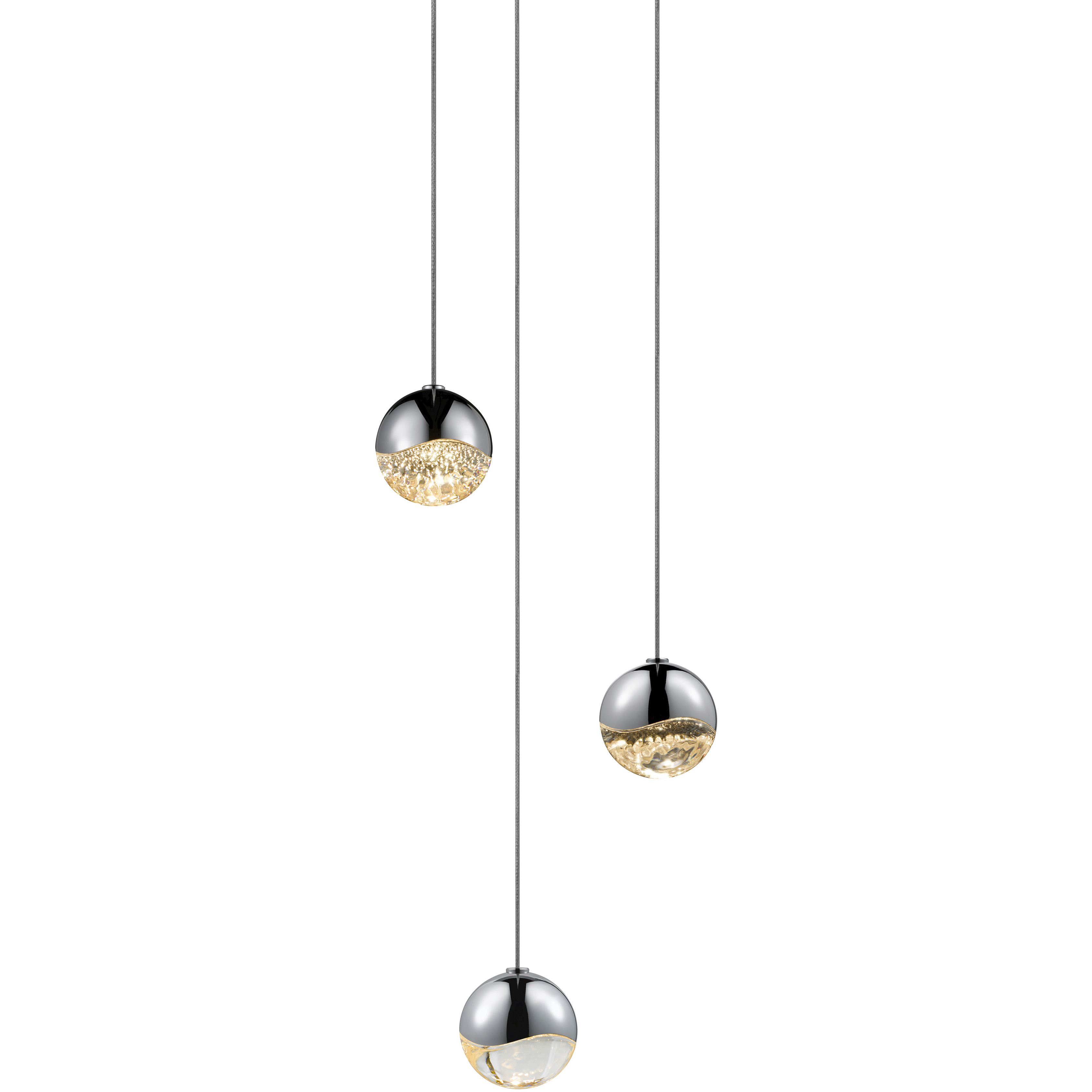 Grapes LED 7 inch Polished Chrome Cluster Pendant Ceiling Light in Small