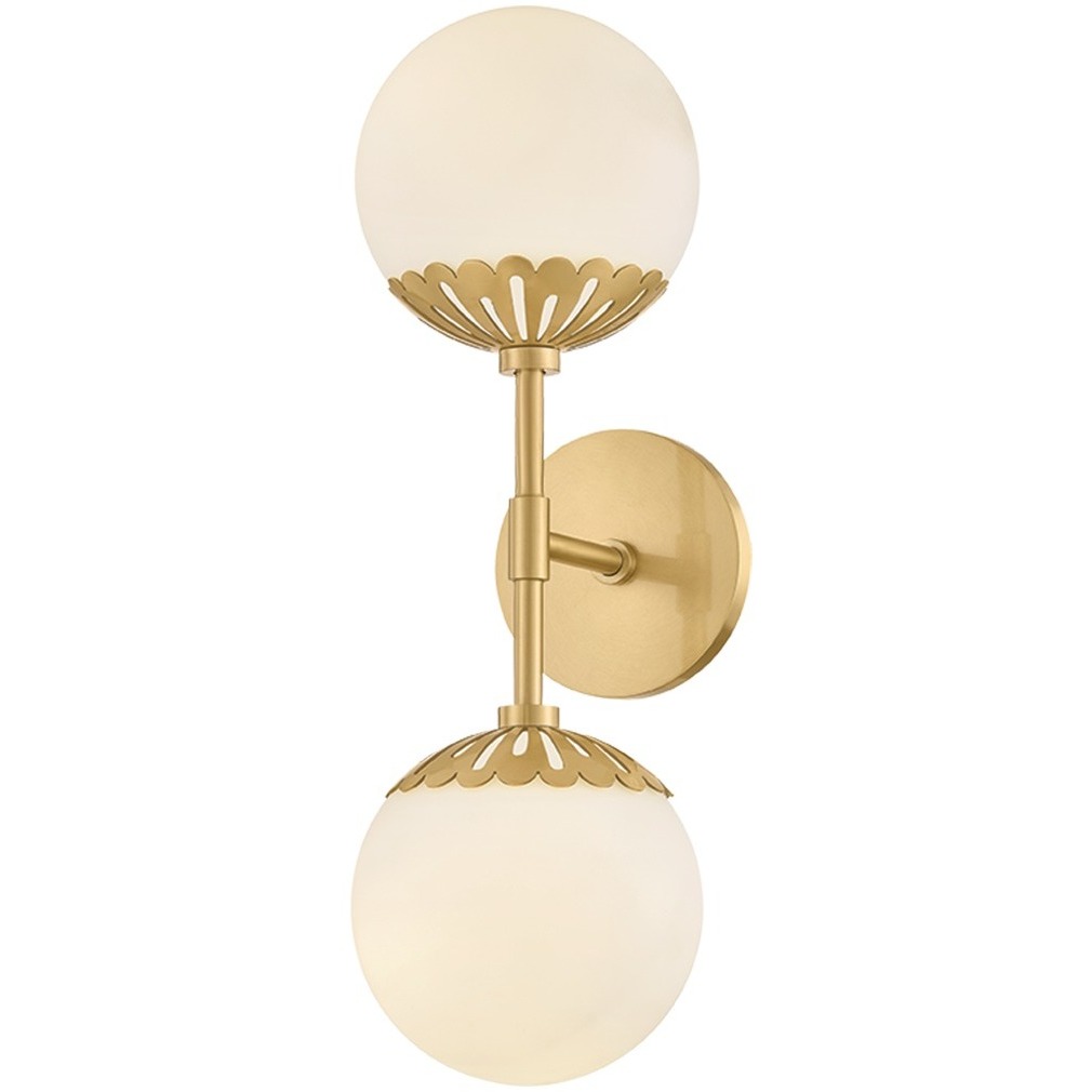 Paige 2 Light 6 inch Aged Brass Wall Sconce Wall Light