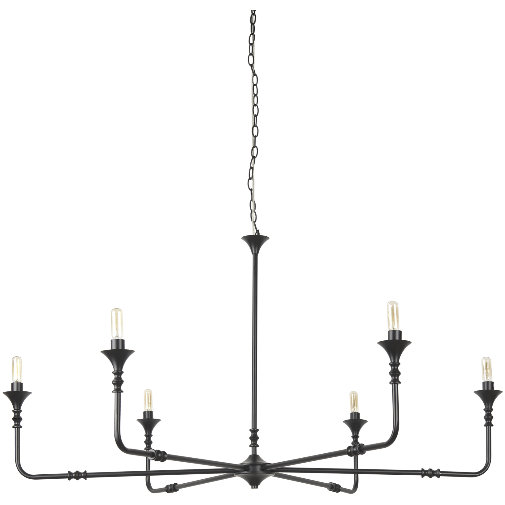 Gabriel 47.25 inch Black Chandelier Ceiling Light