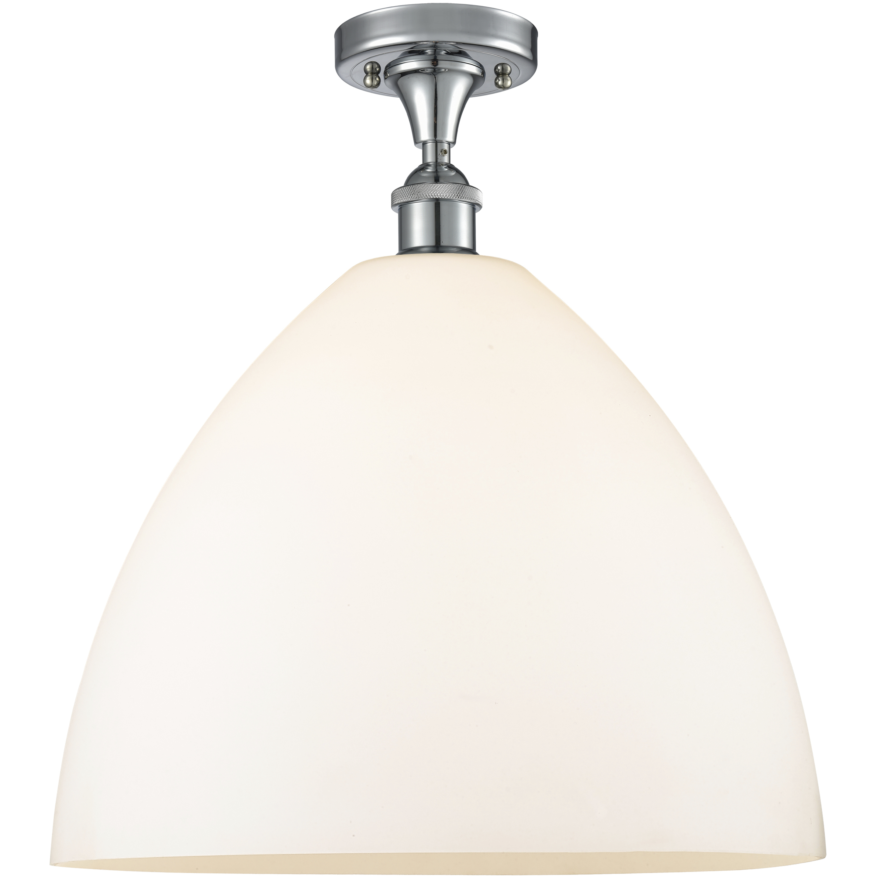 Edison Bristol Glass 1 Light 16 inch Polished Chrome Semi-Flush Mount Ceiling Light in Matte White Glass