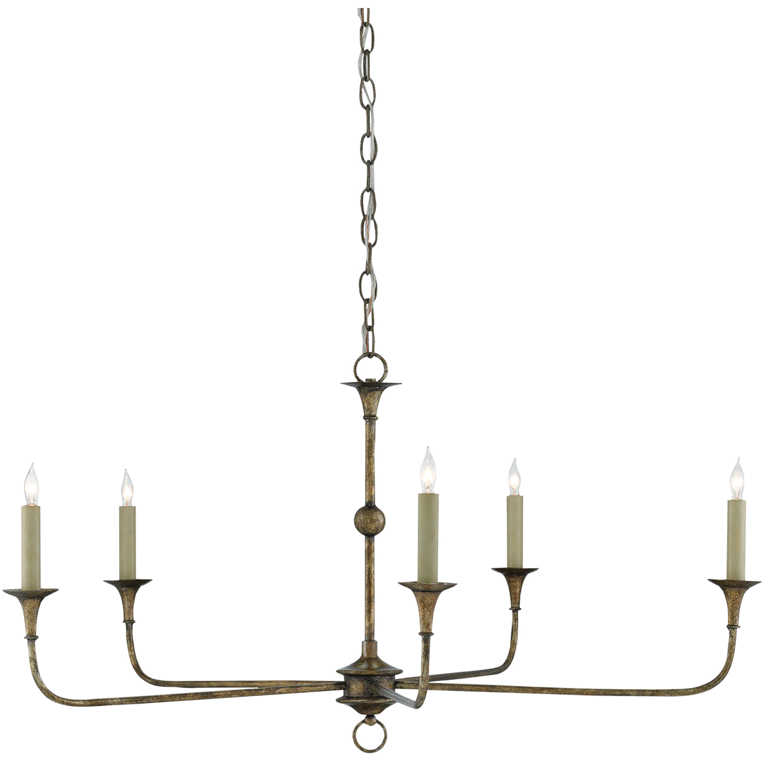 Currey & Company 9000-0143 Nottaway 5 Light 36 inch Pyrite