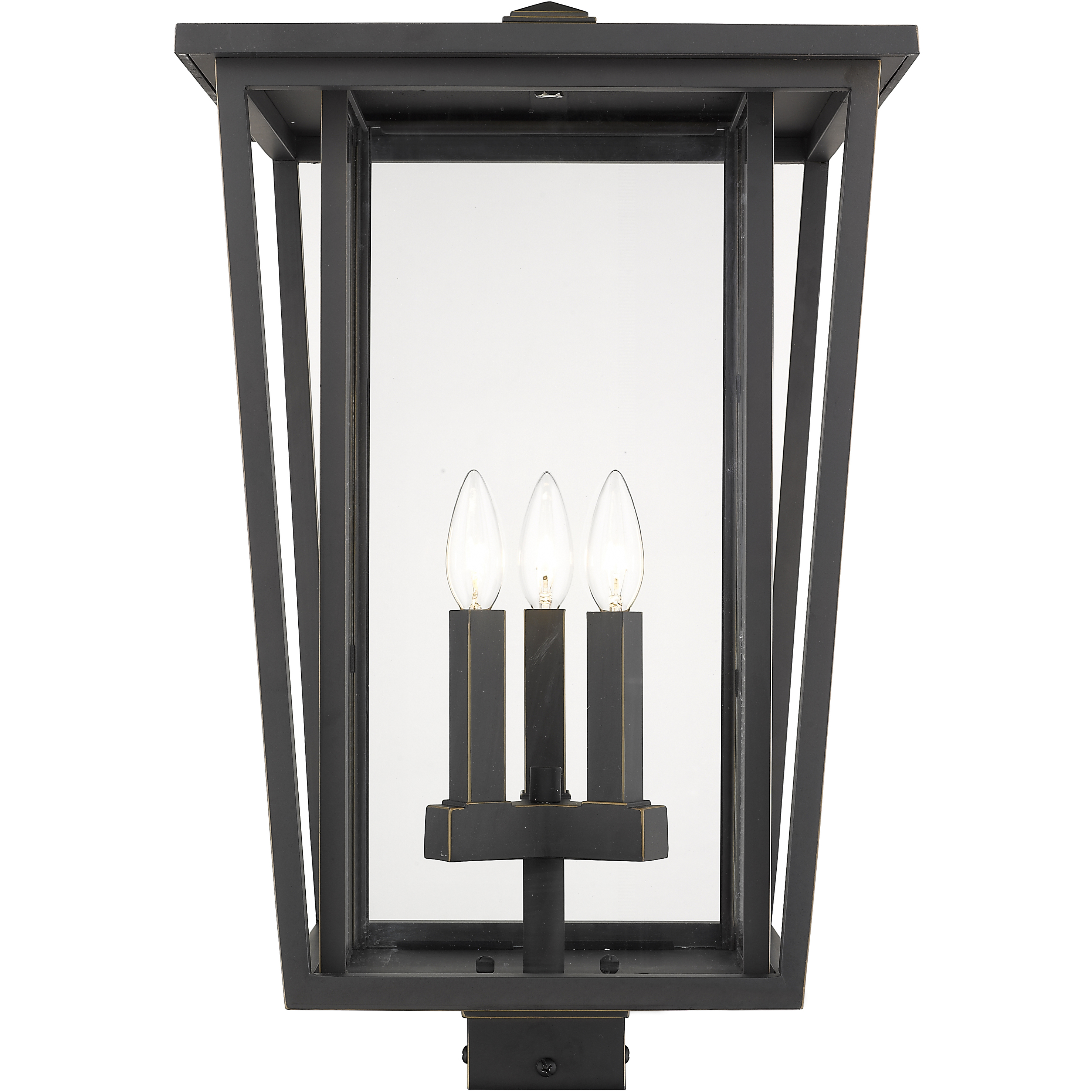Seoul 3 Light 22.25 inch Oil Rubbed Bronze Outdoor Post Mount Fixture in 18