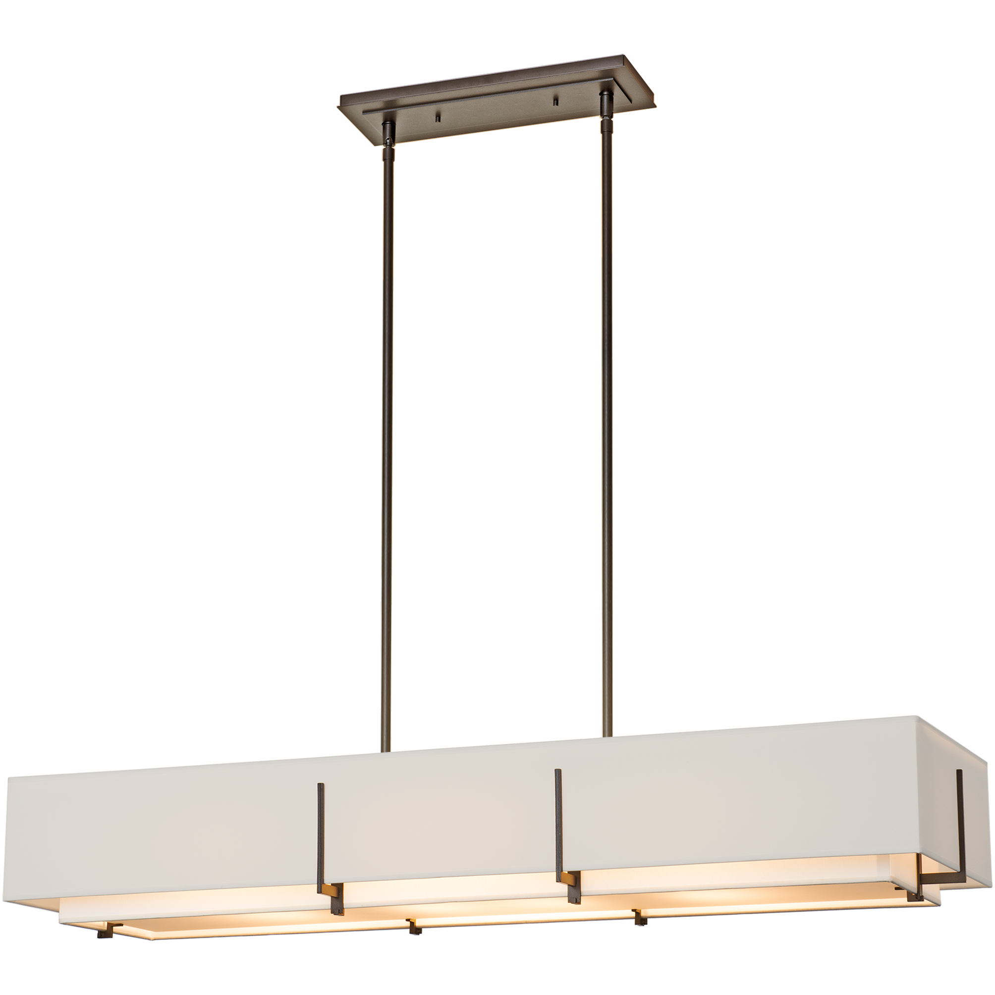Exos 4 Light 46.6 inch Dark Smoke Pendant Ceiling Light in Natural Anna/Flax