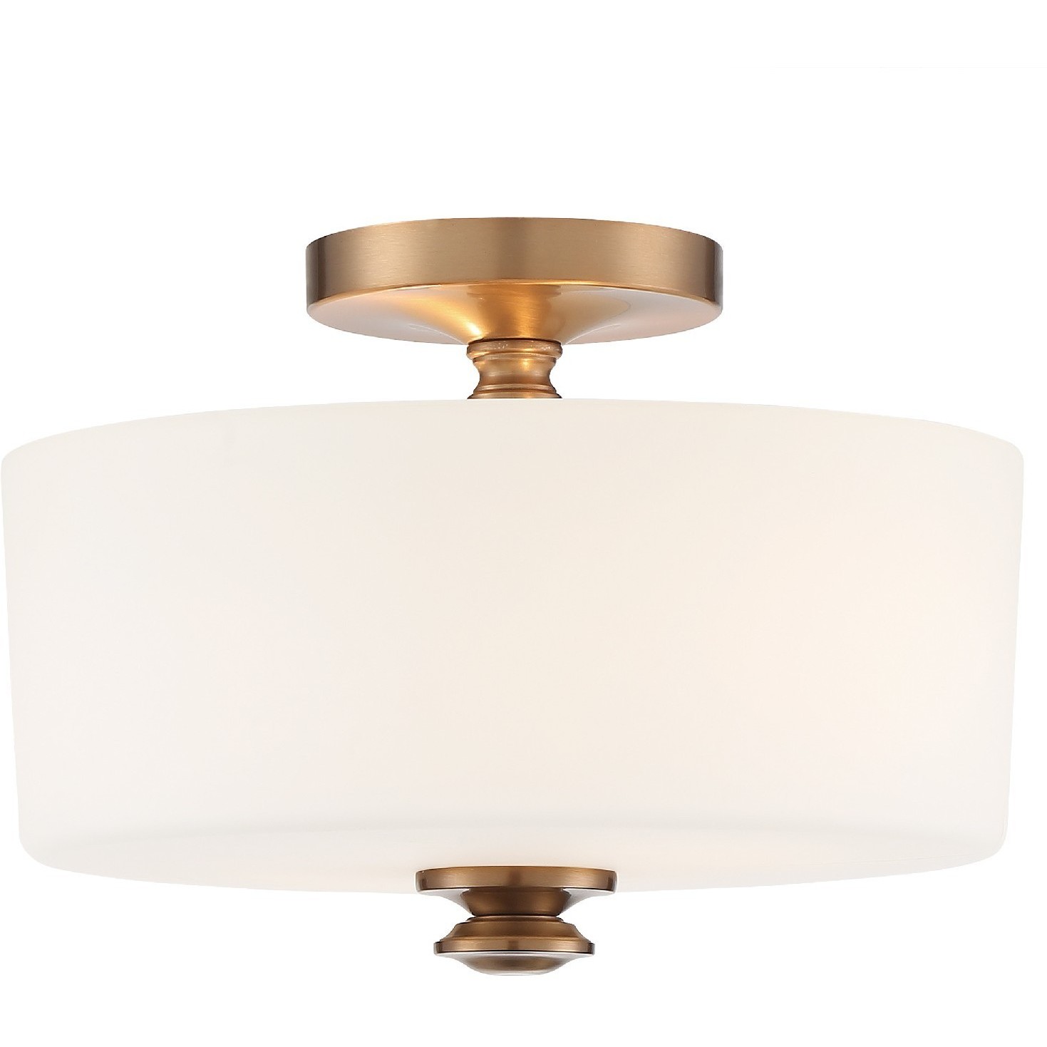 Travis 2 Light 12.5 inch Vibrant Gold Semi Flush Ceiling Light
