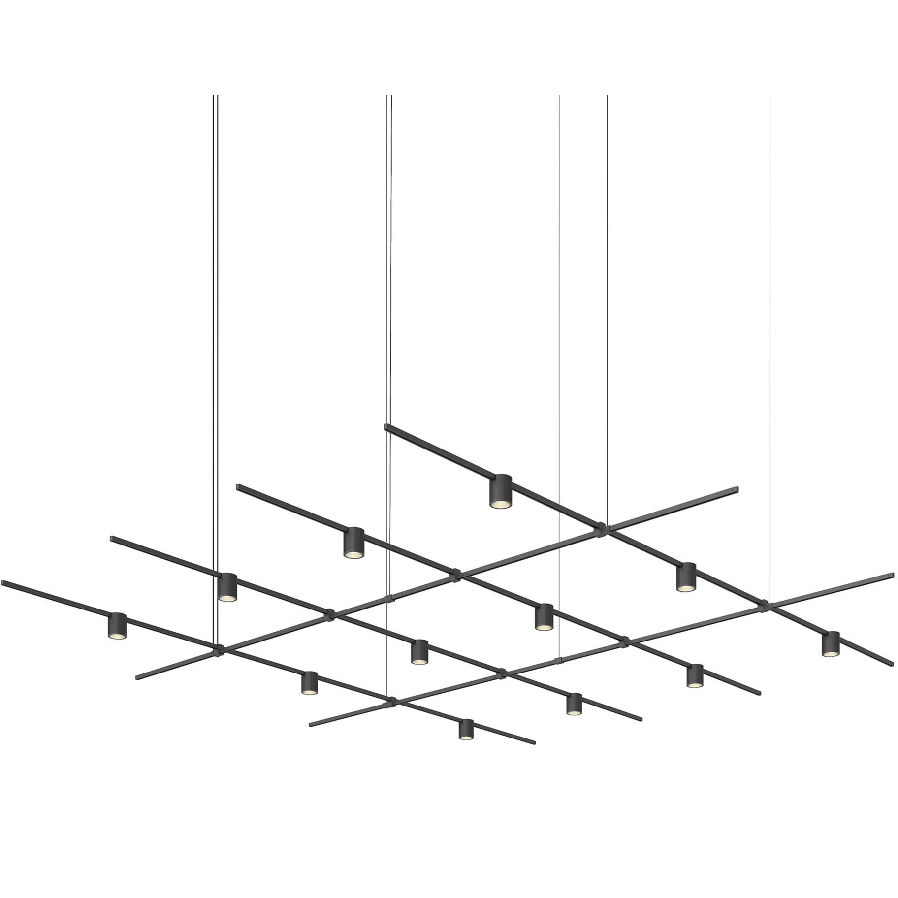Suspenders LED 97 inch Satin Black Suspension Ceiling Light