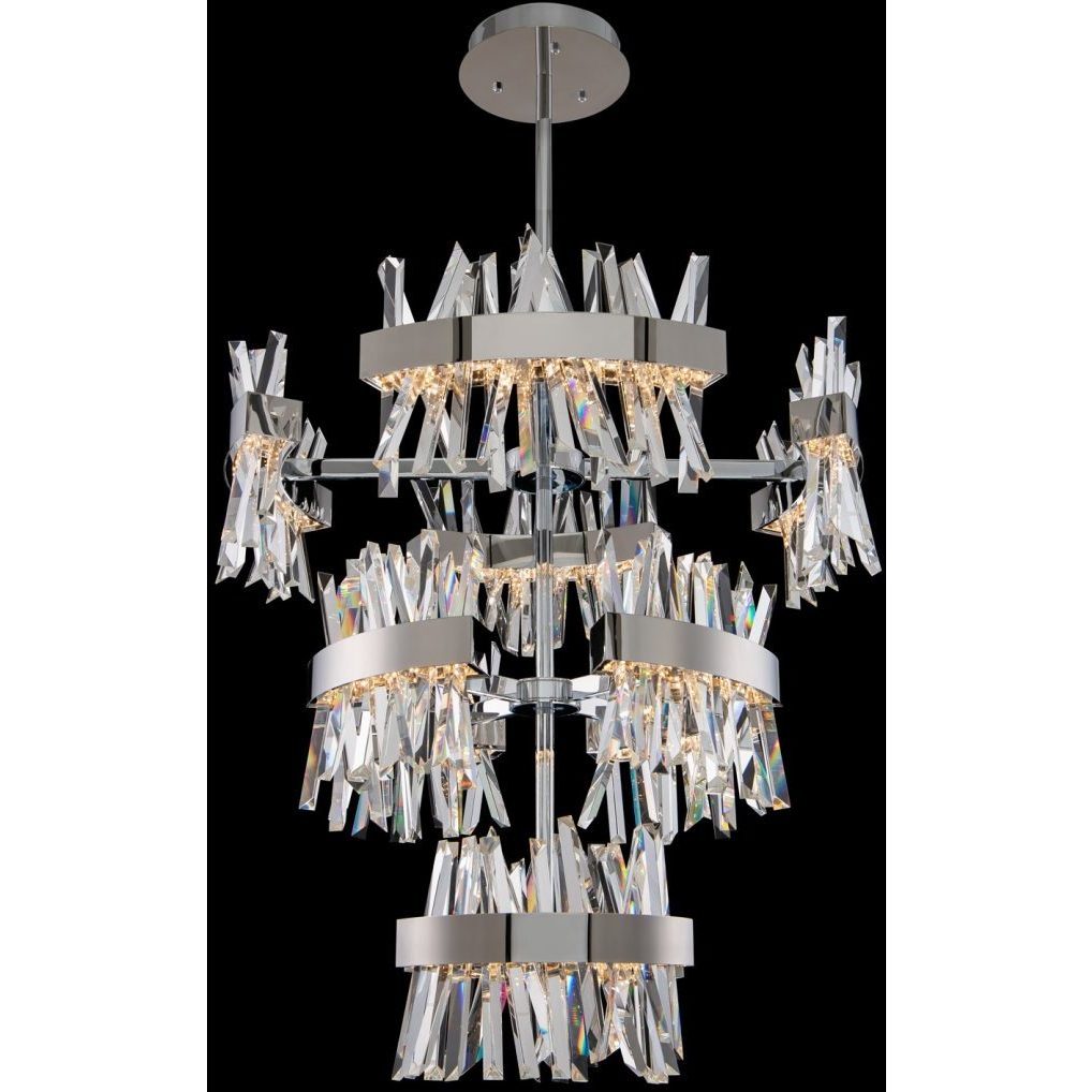 Glacier LED 36 inch Polished Chrome Foyer Pendant Ceiling Light