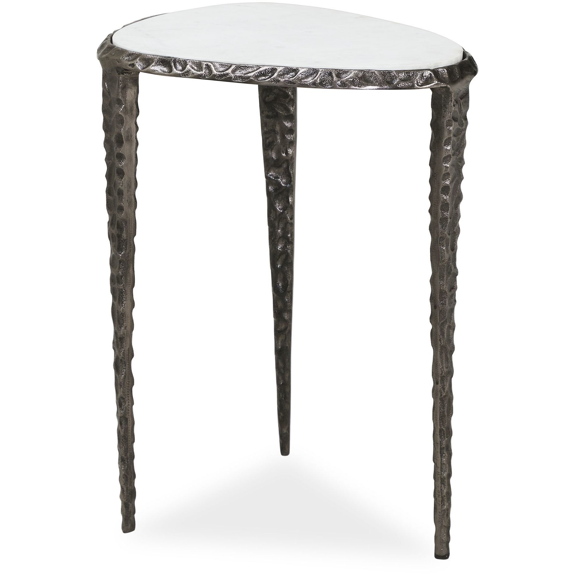 Arnold 23.75 X 17.75 inch White Marble and Dark Bronze Accent Table