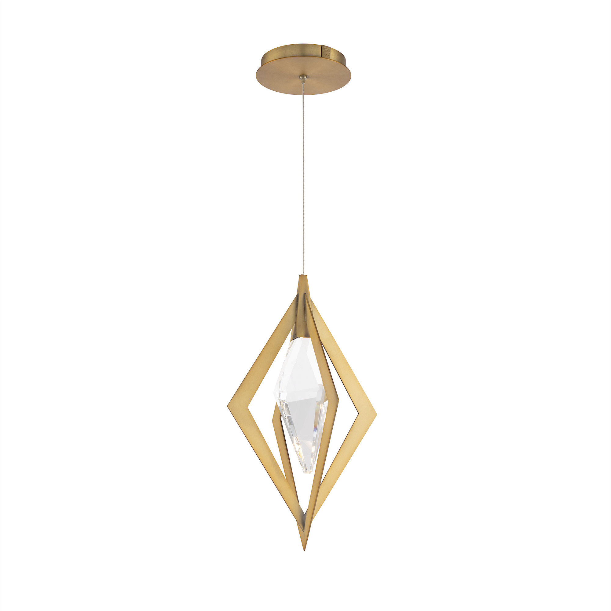 Beyond Amoureux LED 10.25 inch Aged Brass Mini Pendant Ceiling Light