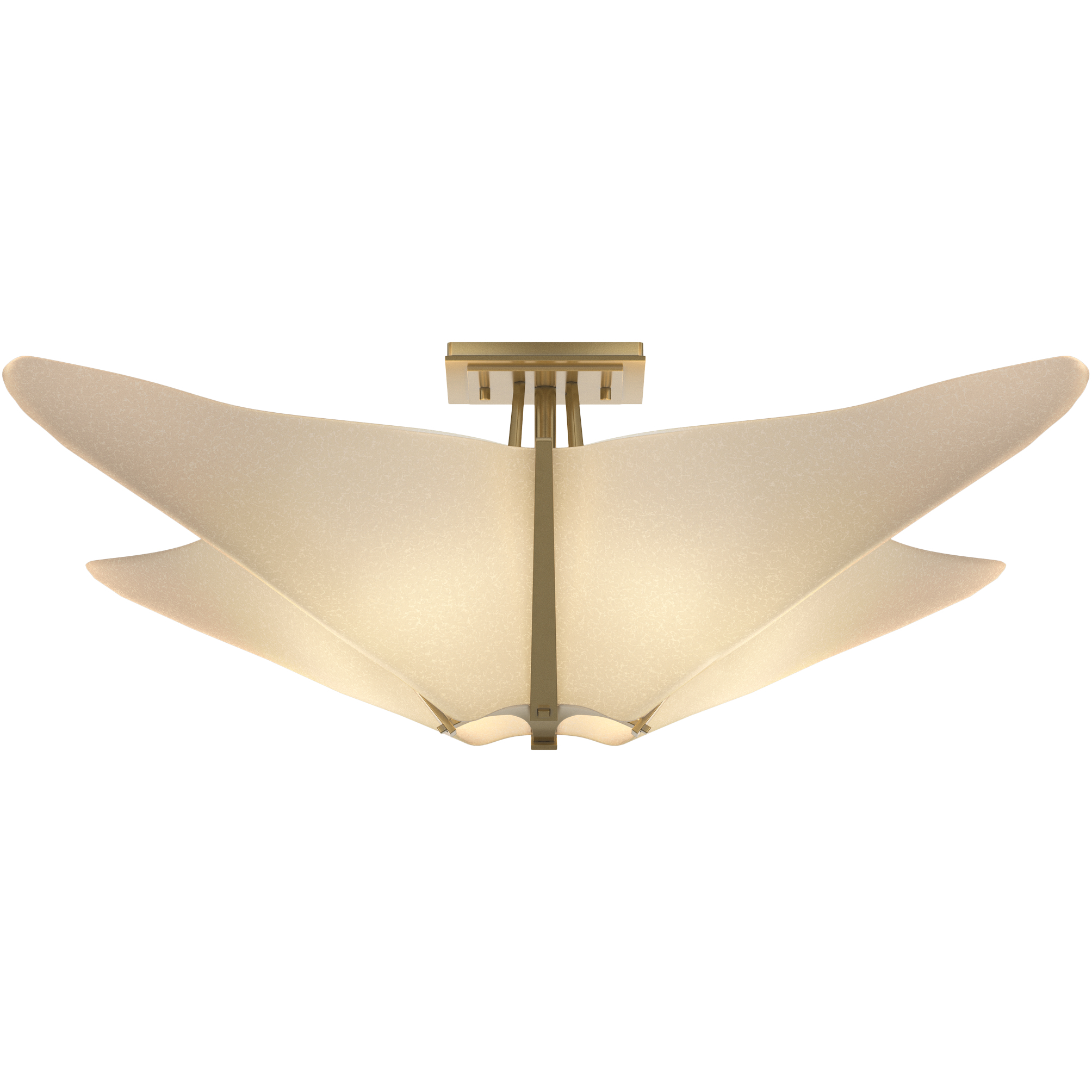 Kirigami 4 Light 22.5 inch Modern Brass Semi-Flush Ceiling Light