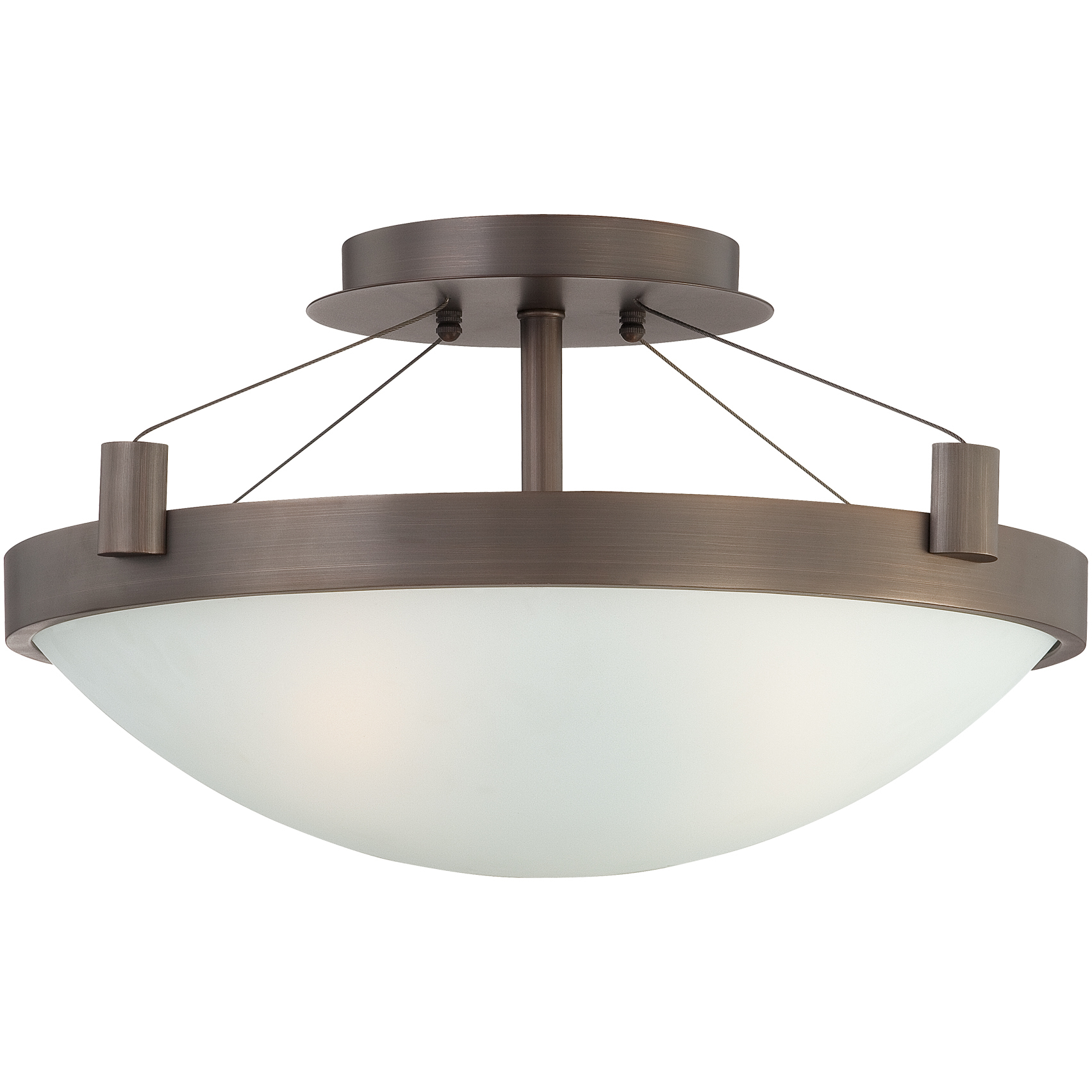 Suspended 3 Light 17.25 inch Copper Bronze Patina Semi Flush Ceiling Light