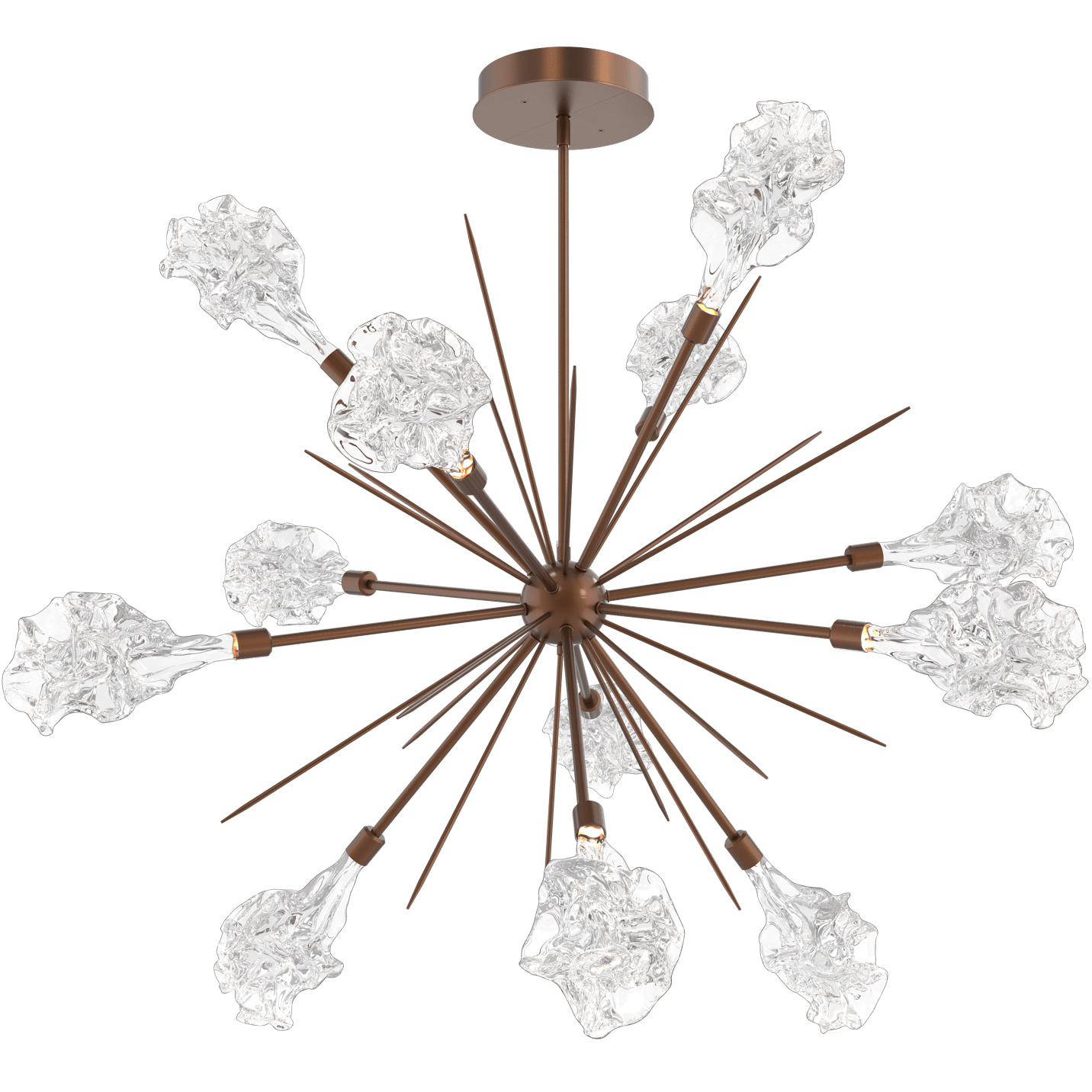 Blossom LED Burnished Bronze Chandelier Ceiling Light, Starburst