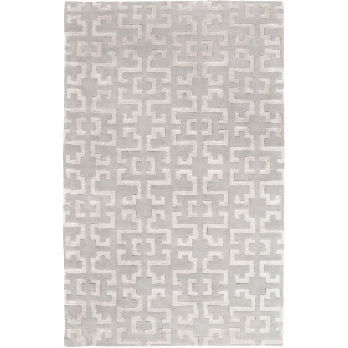 Mugal 96 X 60 inch Medium Gray, Light Gray Rug