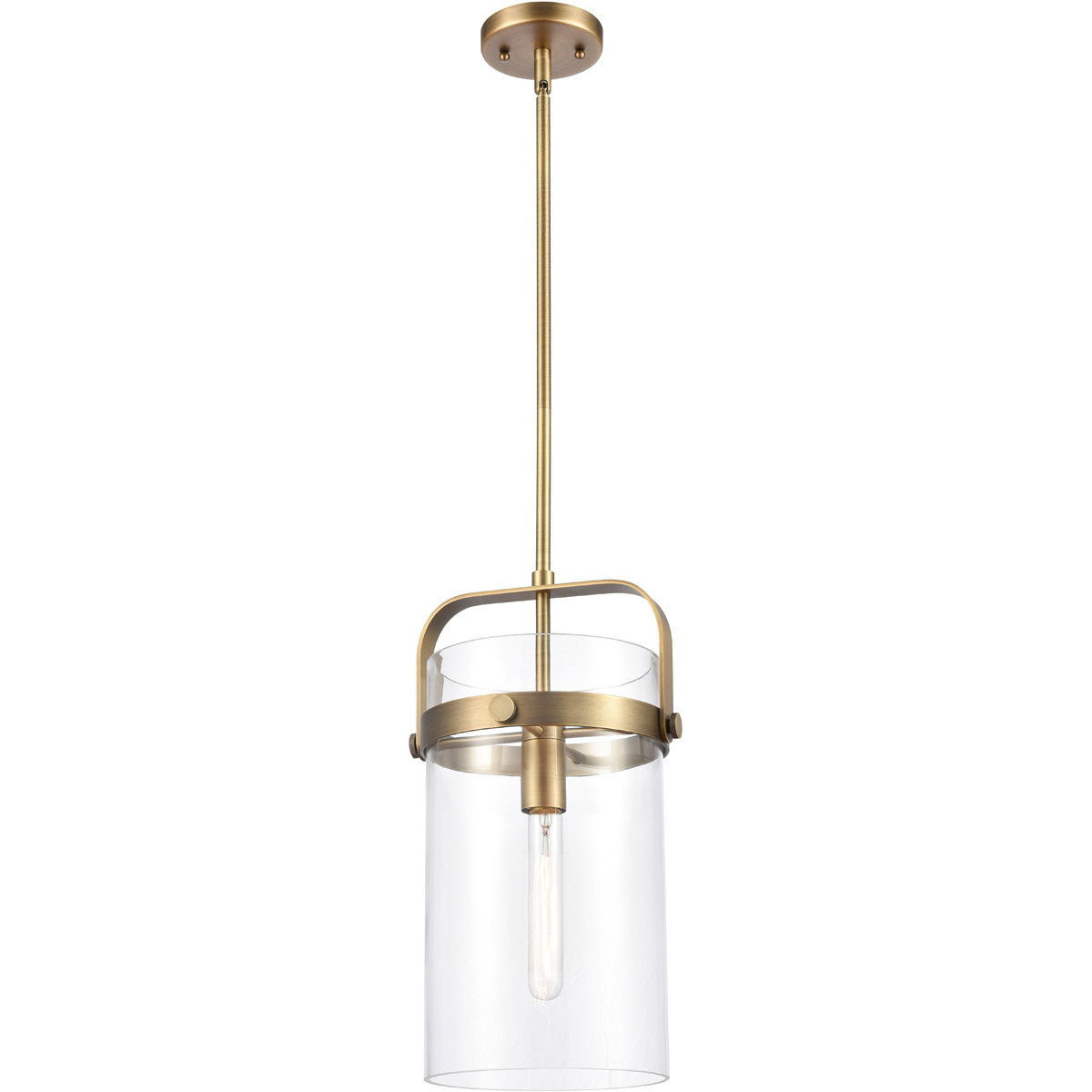 Restoration Pilaster 1 Light 9 inch Brushed Brass Mini Pendant Ceiling Light, Restoration