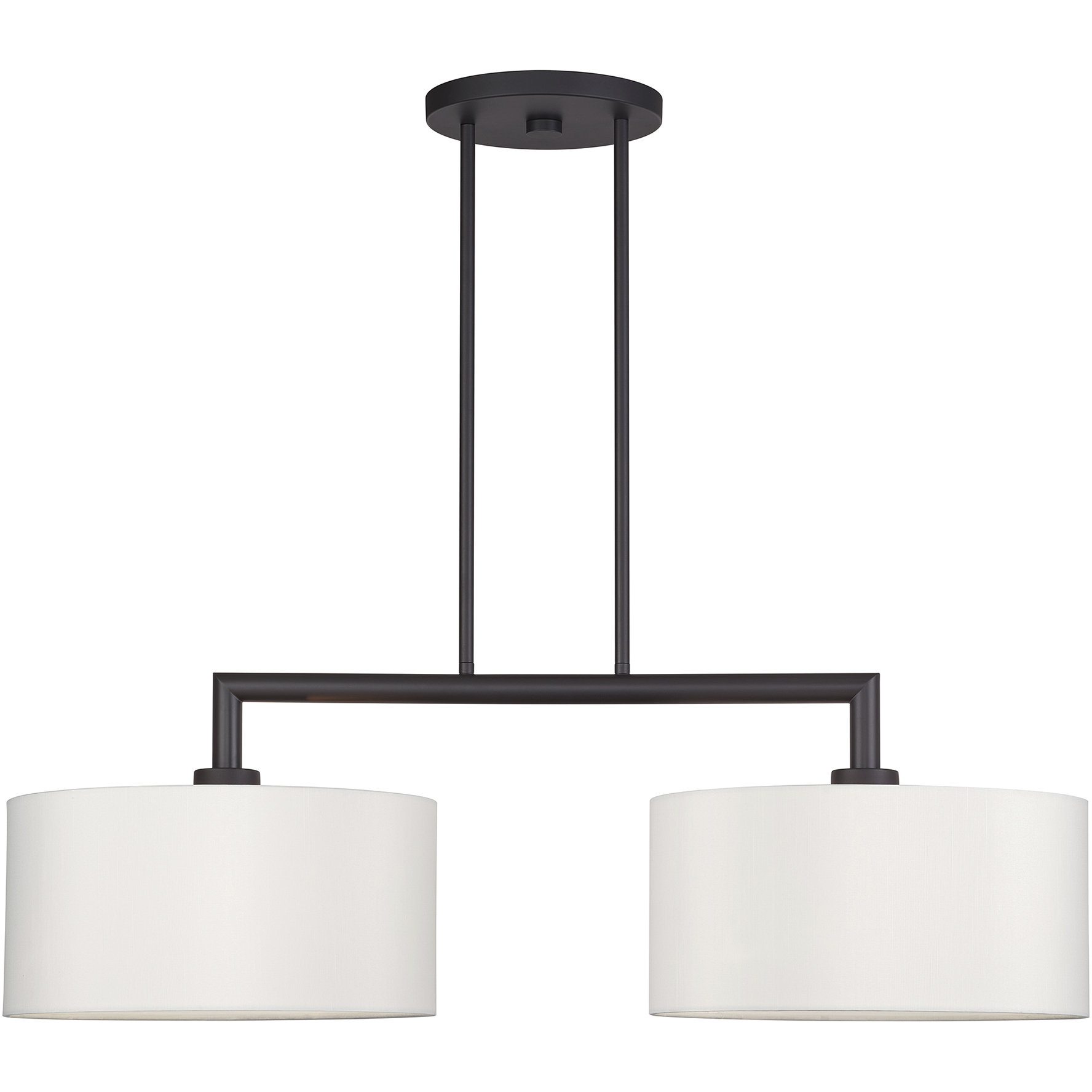 Meridian 2 Light 35 inch Bronze Linear Chandelier Ceiling Light, Large