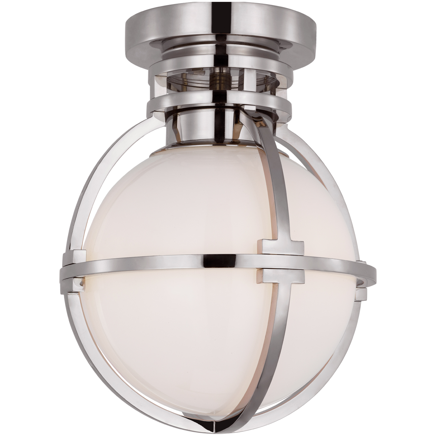 Chapman & Myers Gracie LED 7.25 inch Polished Nickel Captured Globe Flush Mount Ceiling Light