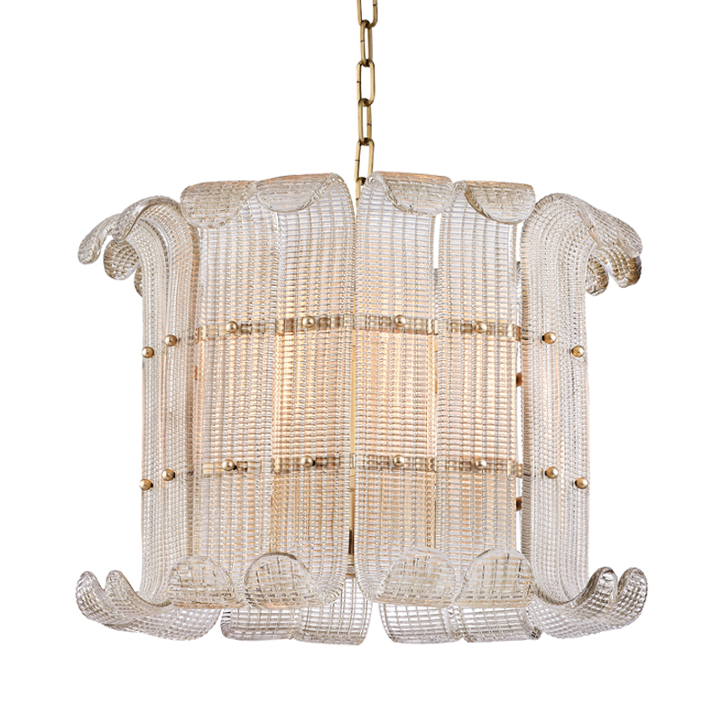 Brasher 8 Light 22.75 inch Aged Brass Chandelier Ceiling Light