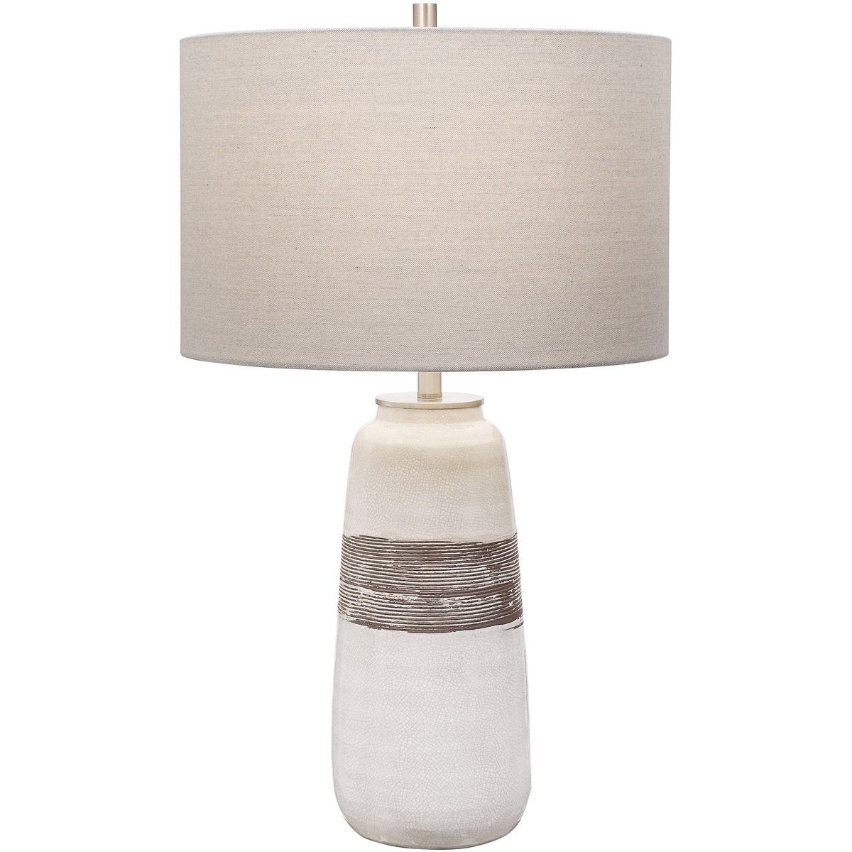 Comanche 26.5 inch 150 watt Off-White Crackle with Distressed Rust Brown Table lamp Portable Light