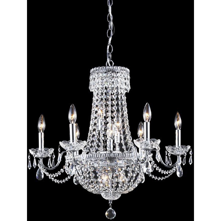 Imperial 6 Light 25 inch Silver Chandelier Ceiling Light, Impact