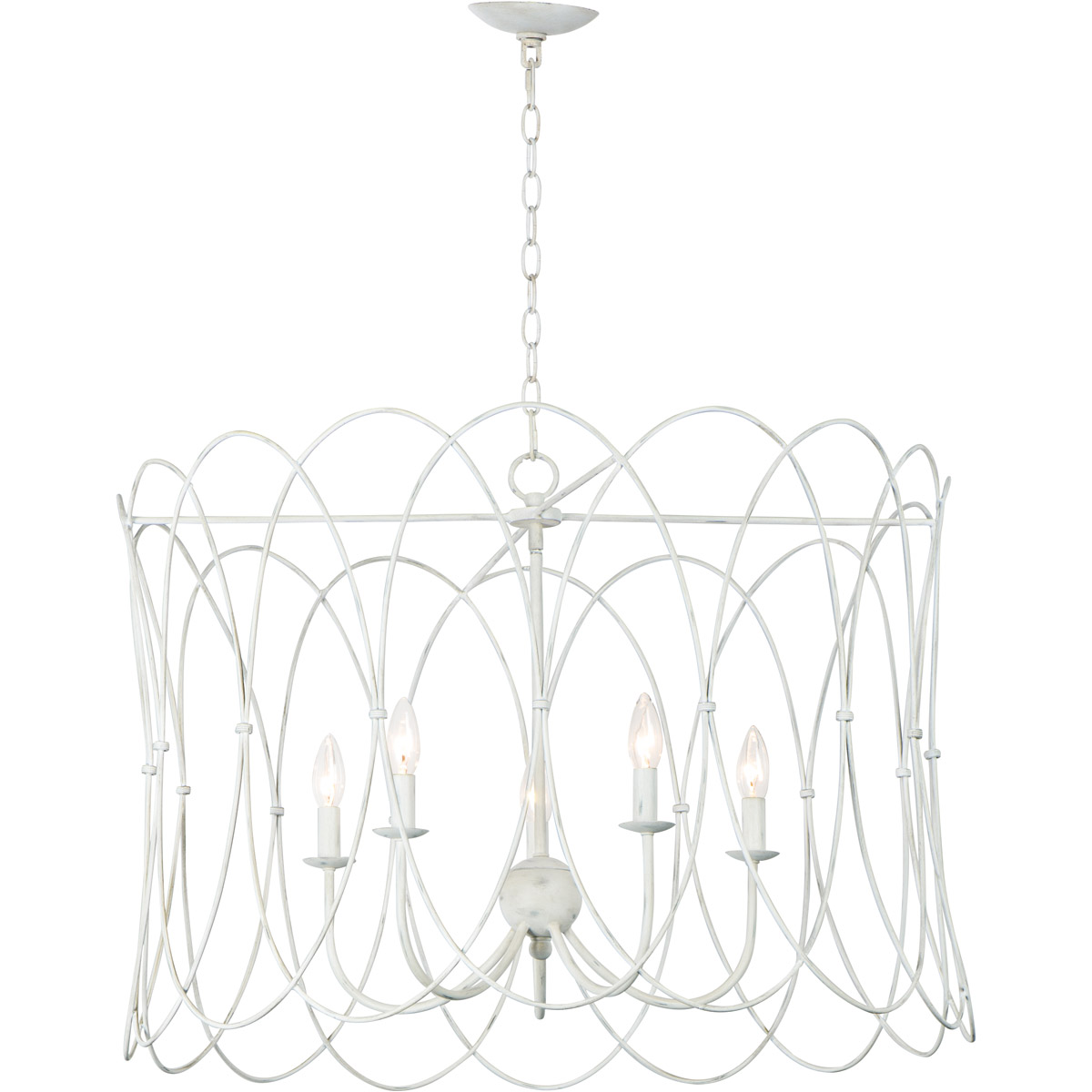 Trellis 5 Light 32 inch Weathered White Multi-Light Pendant Ceiling Light