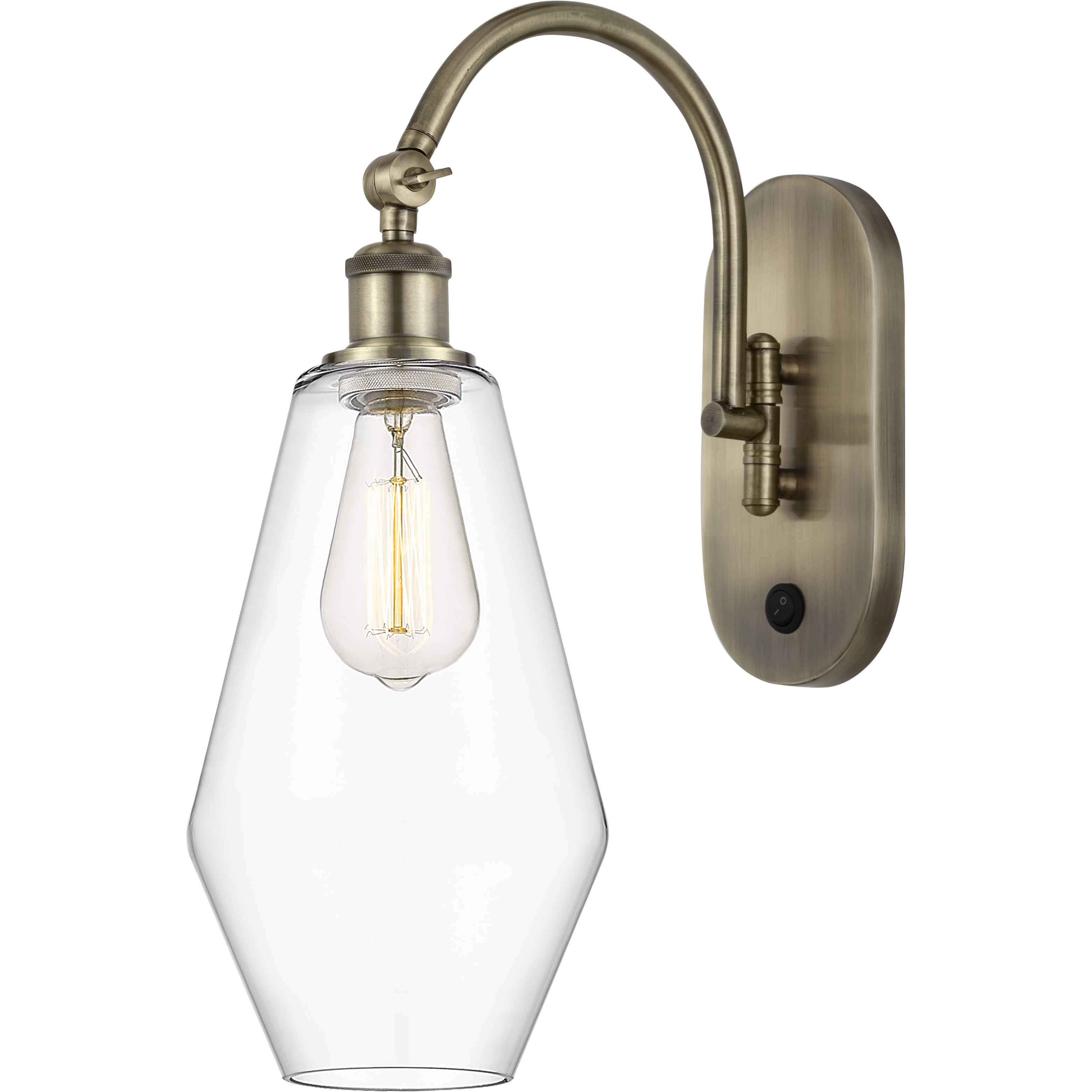 Ballston Cindyrella LED 7 inch Antique Brass Sconce Wall Light in Clear Glass