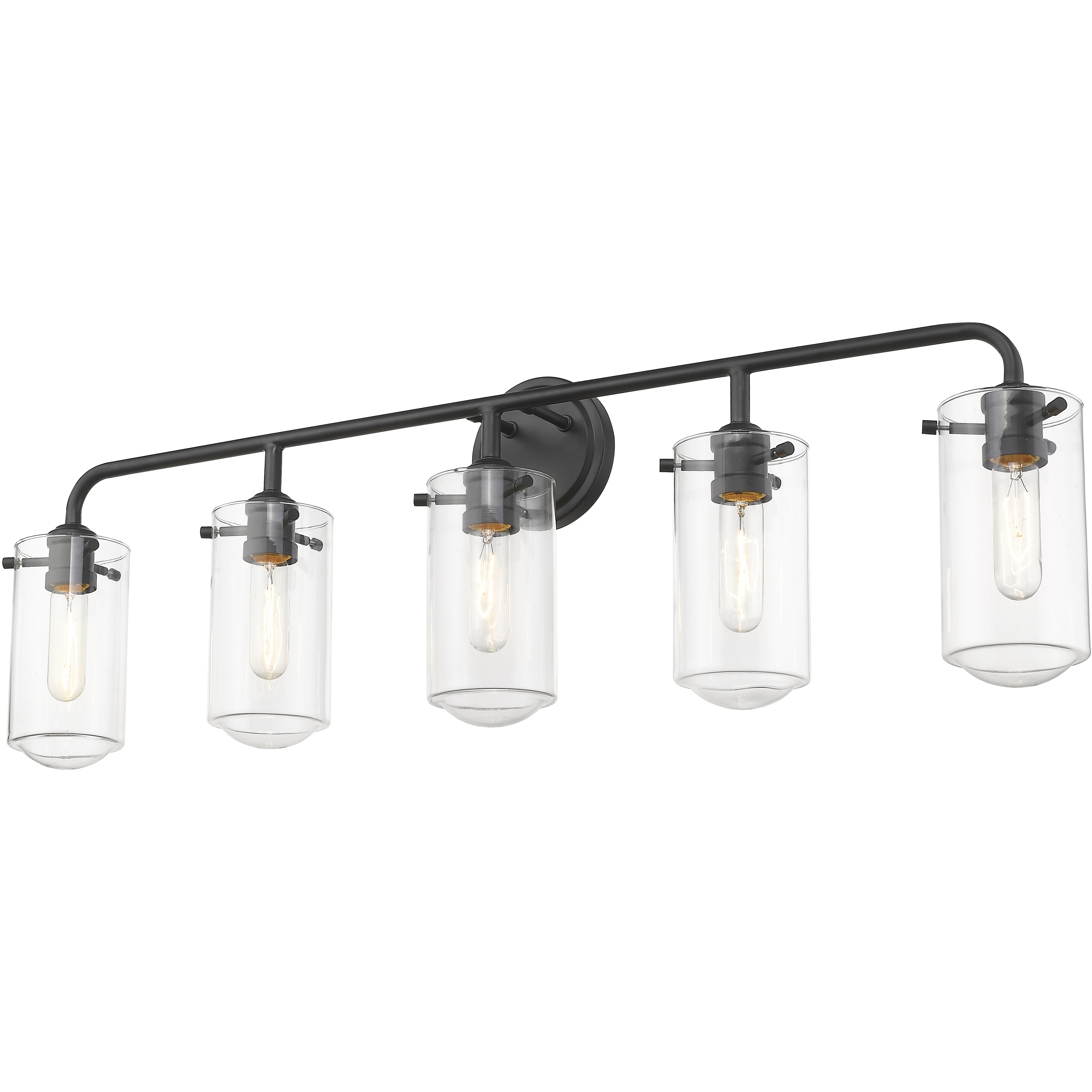 Delaney 5 Light 38 inch Matte Black Vanity Wall Light