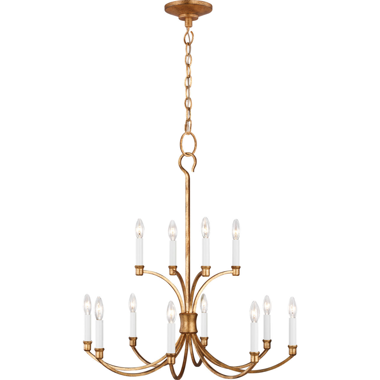 C&M by Chapman & Myers Westerly 12 Light 29.38 inch Antique Gild Chandelier Ceiling Light