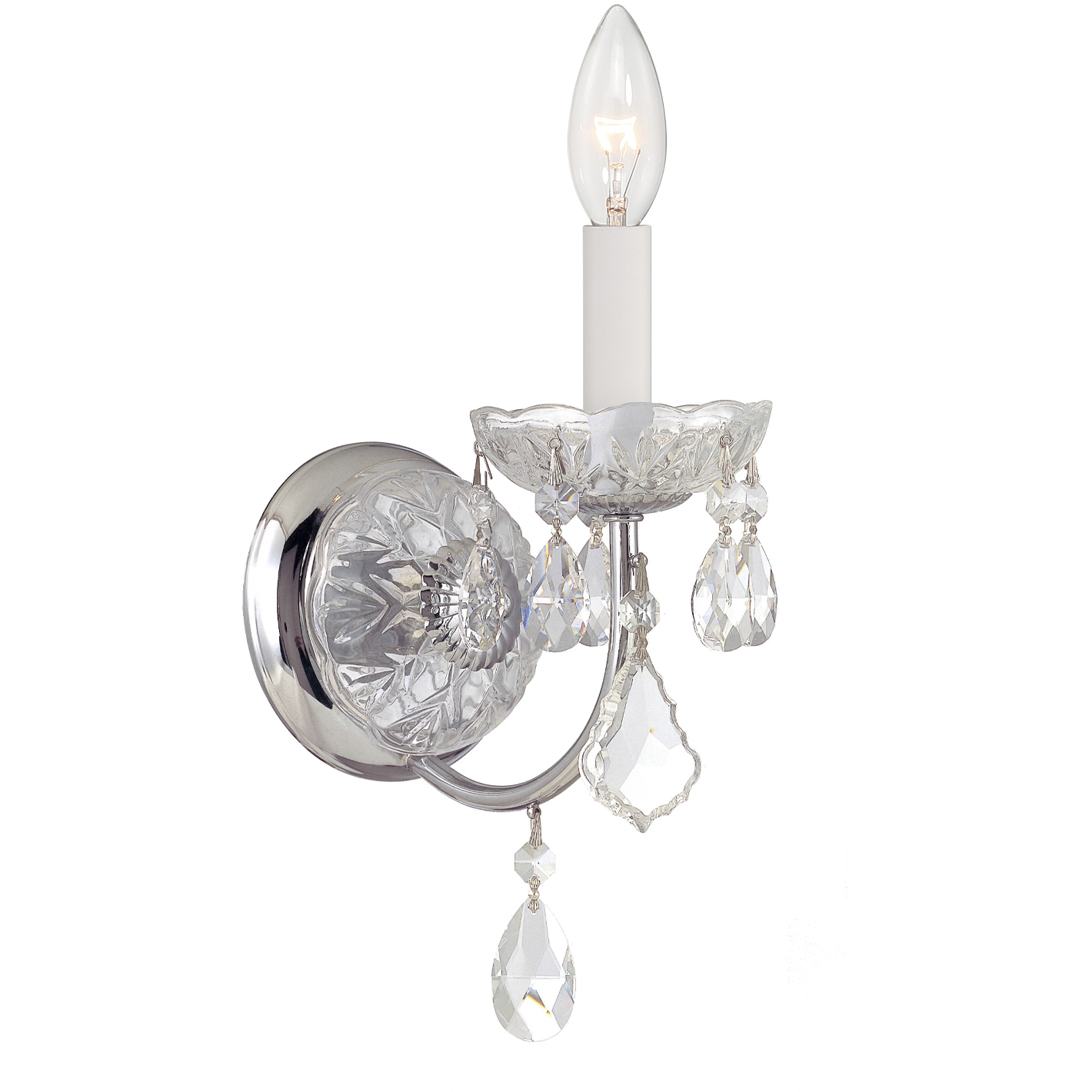 Imperial Sconce Wall Light in Clear Hand Cut