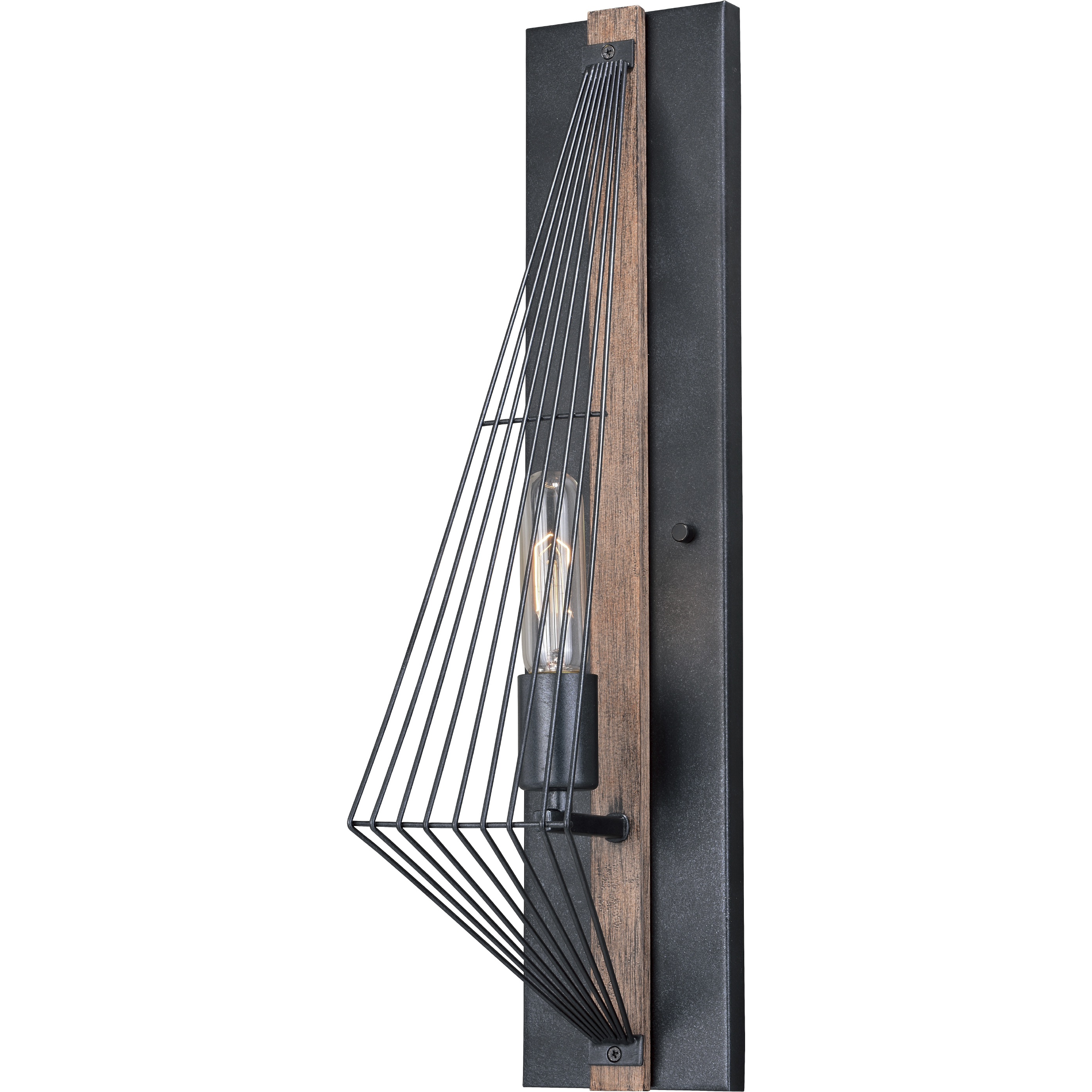 Dearborn LED 4.5 inch Black Iron and Burnished Oak Wall Light in Black Iron with Burnished Oak