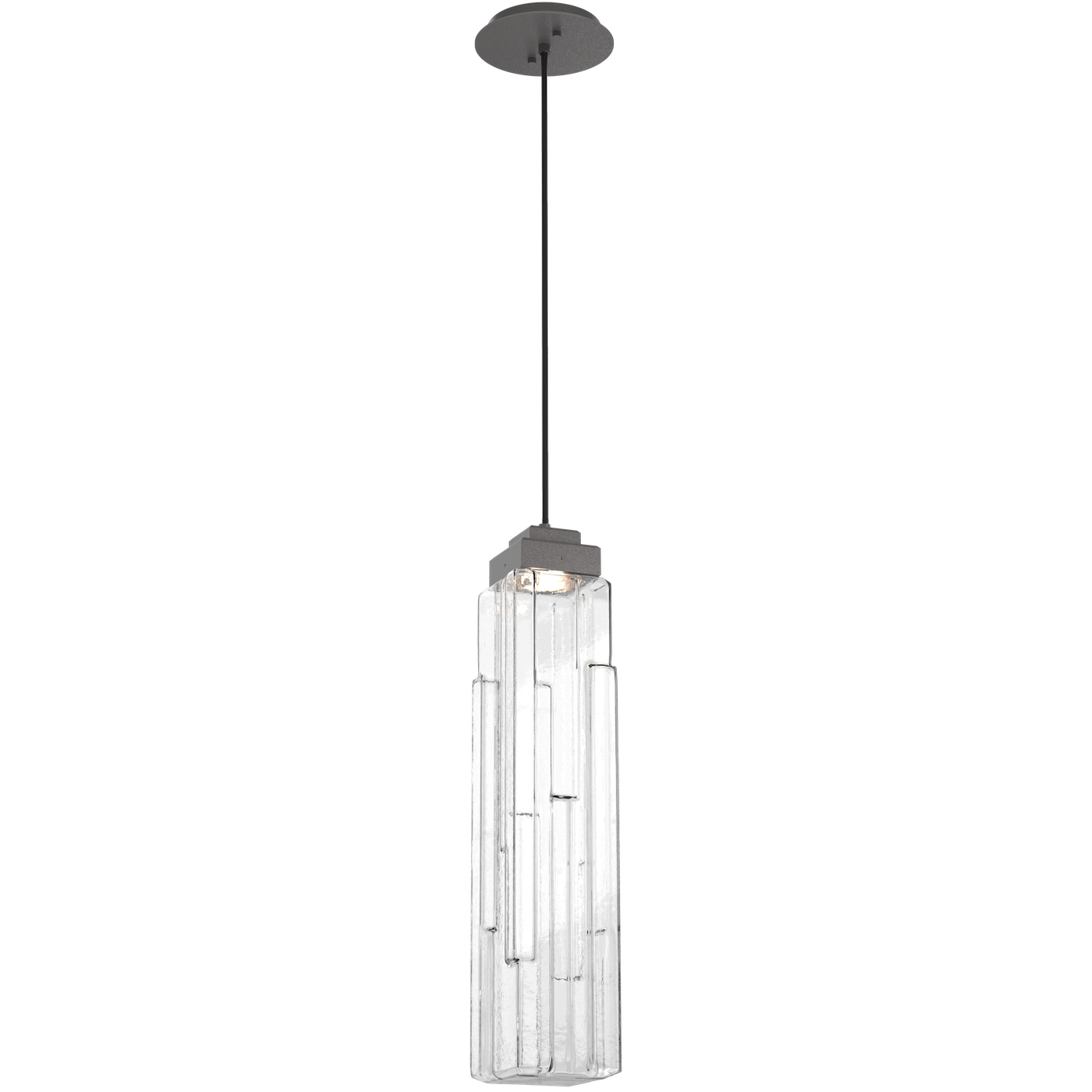 Ledgestone LED 6 inch Graphite Pendant Ceiling Light in 3000K LED, Clear Ledgestone