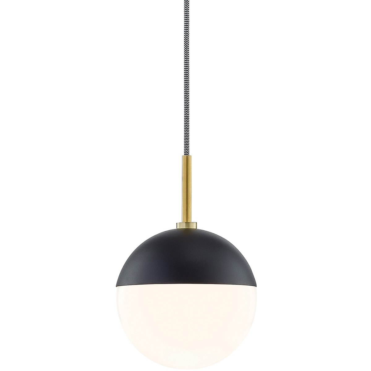 Renee 1 Light 6.75 inch Aged Brass / Black Pendant Ceiling Light in Aged Brass and Black