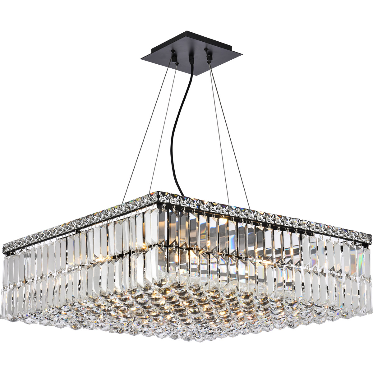 Maxime 12 Light 24 inch Black and Clear Chandelier Ceiling Light in Royal Cut