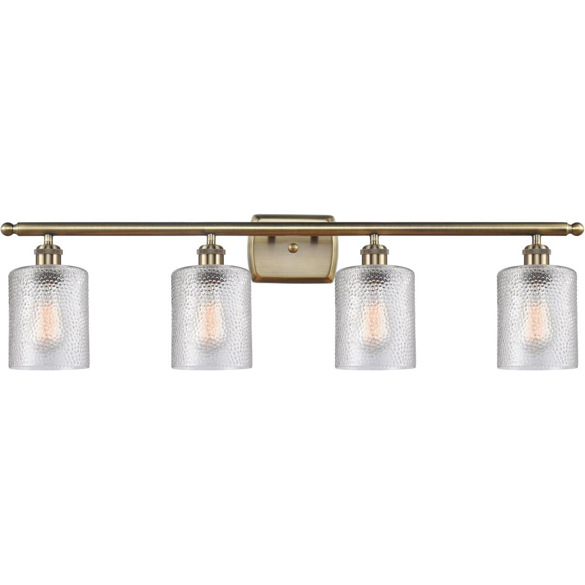 Ballston Cobbleskill 4 Light 36 inch Antique Brass Bath Vanity Light Wall Light in Incandescent, Clear Glass, Ballston