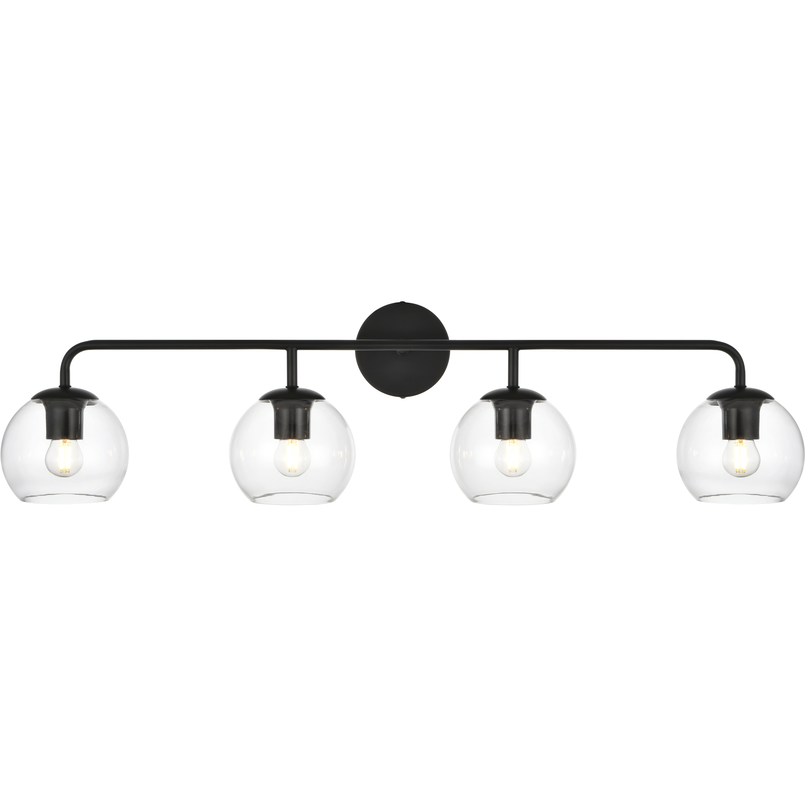 Genesis 4 Light 37 inch Black Bath Sconce Wall Light