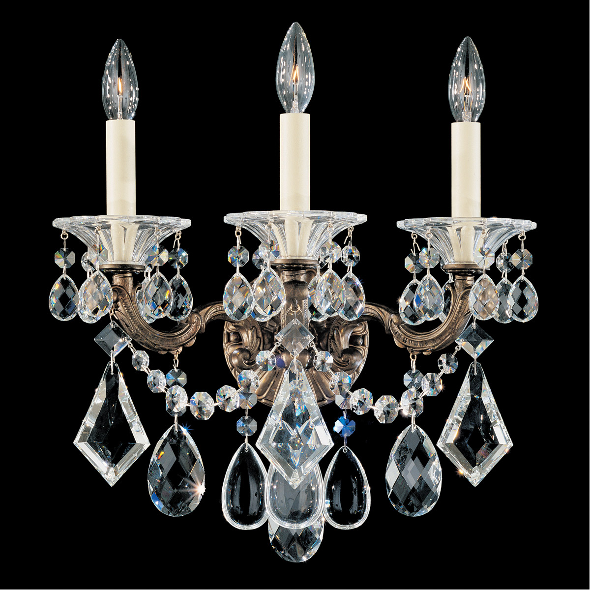 La Scala 3 Light 8.5 inch Heirloom Bronze Wall Sconce Wall Light in Radiance
