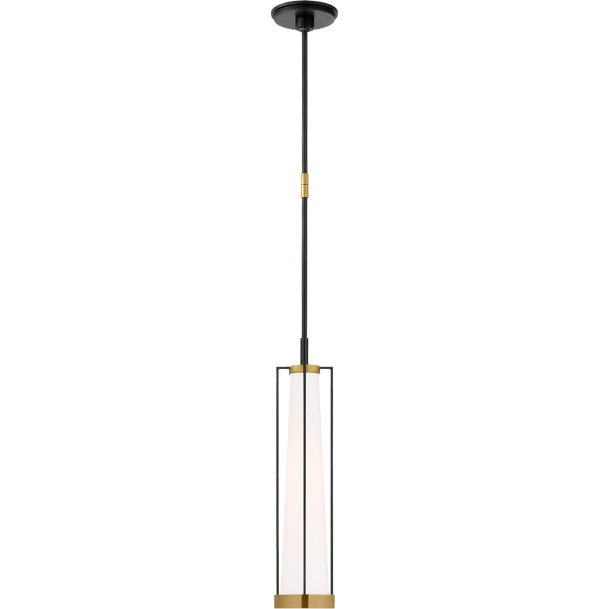 Visual Comfort Signature Collection Thomas O'Brien Calix LED 5.5 inch Bronze and Brass Pendant Ceiling Light in White Glass, Bronze and Hand-Rubbed Antique Brass TOB5276BZ/HAB-WG - Open Box