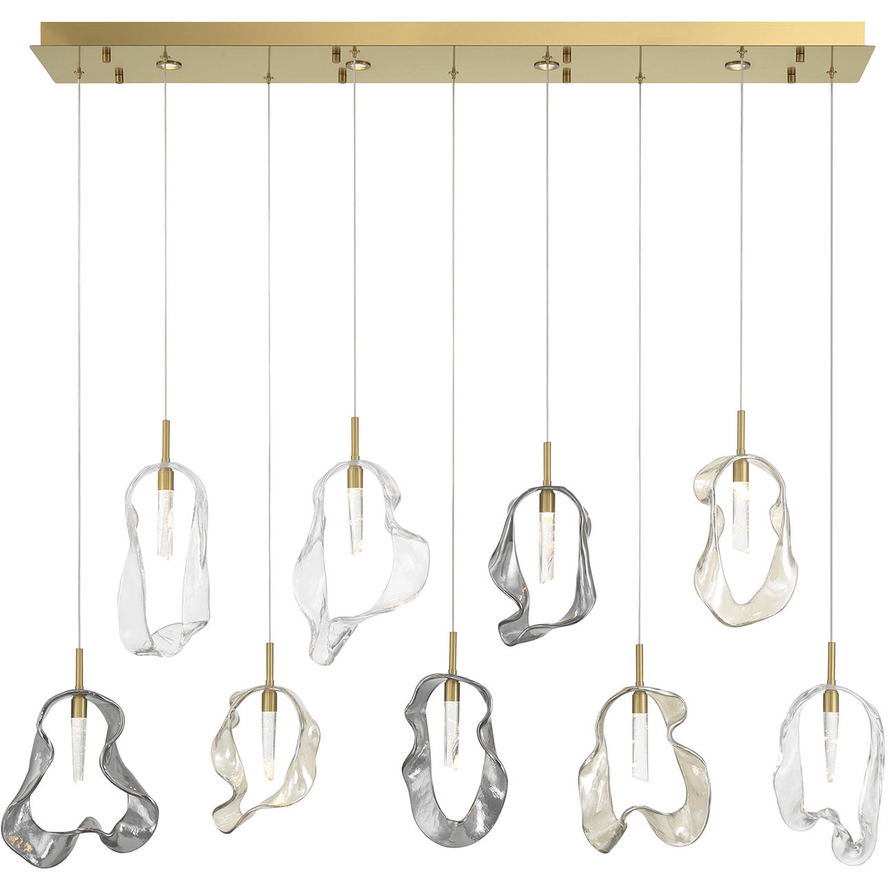 Norah Linear Chandelier Ceiling Light in Gold