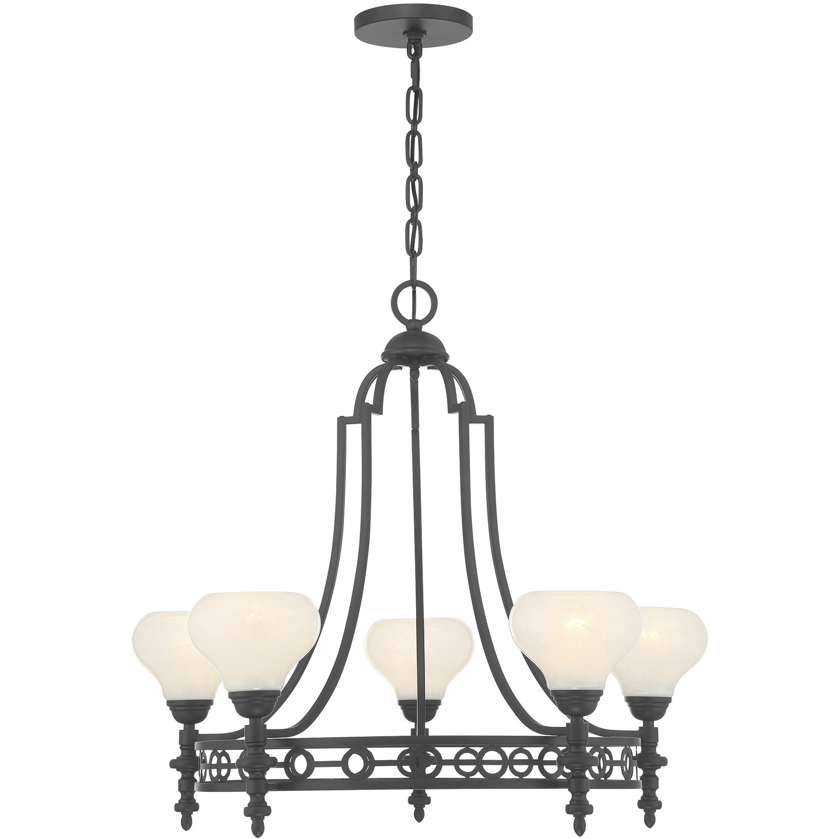 Allston 5 Light 30 inch Matte Black Chandelier Ceiling Light