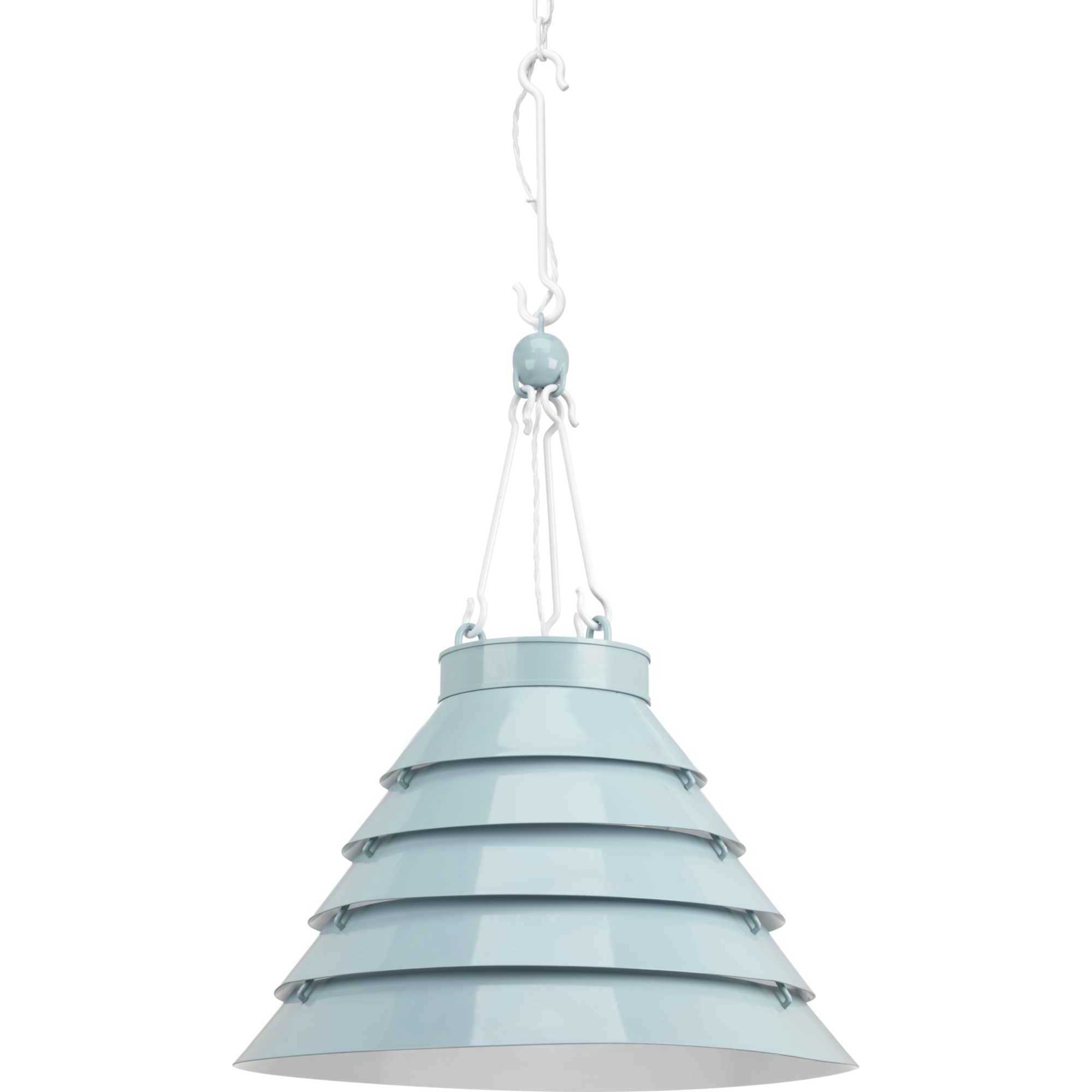 Point Dume&trade; Surfrider 3 Light 24.88 inch Matte Blue Enamel Pendant Ceiling Light, Design Series