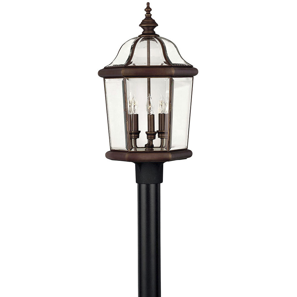 Augusta 3 Light 23.25 inch Copper Bronze Outdoor Post Mount Lantern