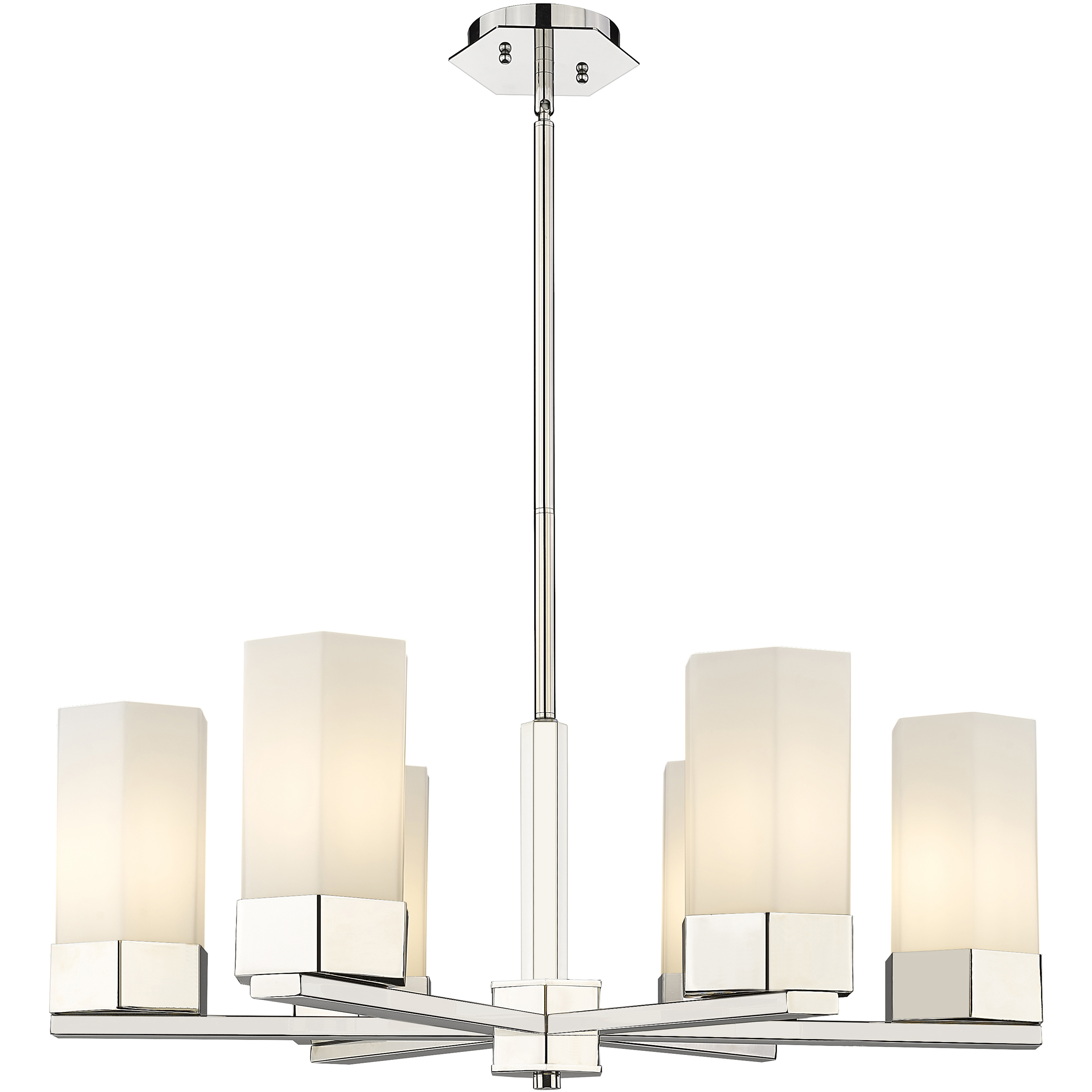 Claverack 6 Light 28.38 inch Polished Nickel Chandelier Ceiling Light in Matte White Glass