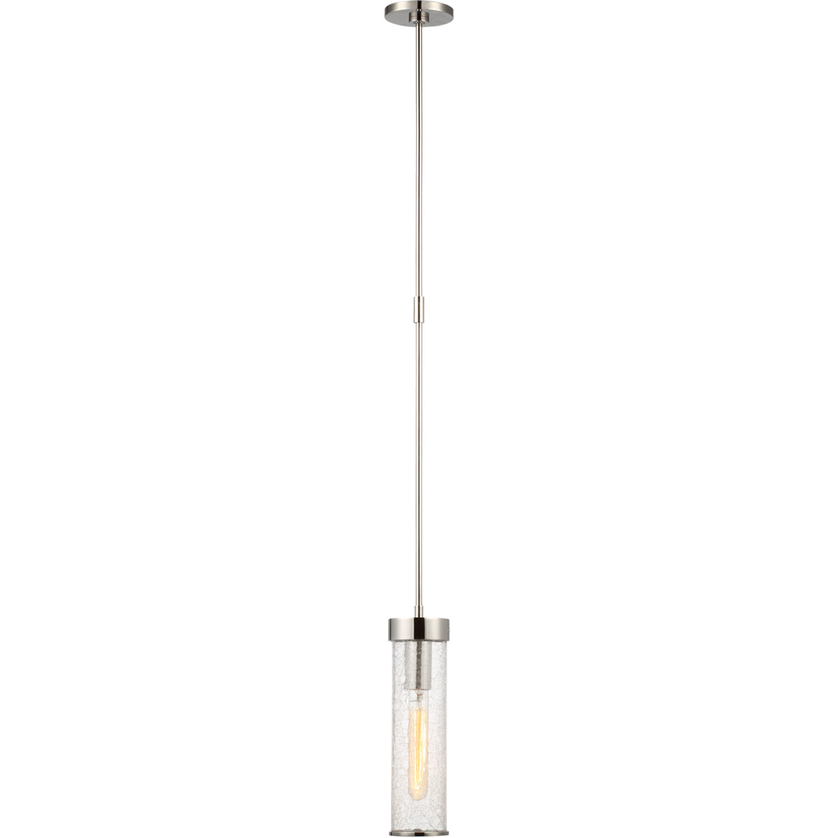Kelly Wearstler Liaison LED 3.5 inch Polished Nickel Pendant Ceiling Light in Crackle Glass