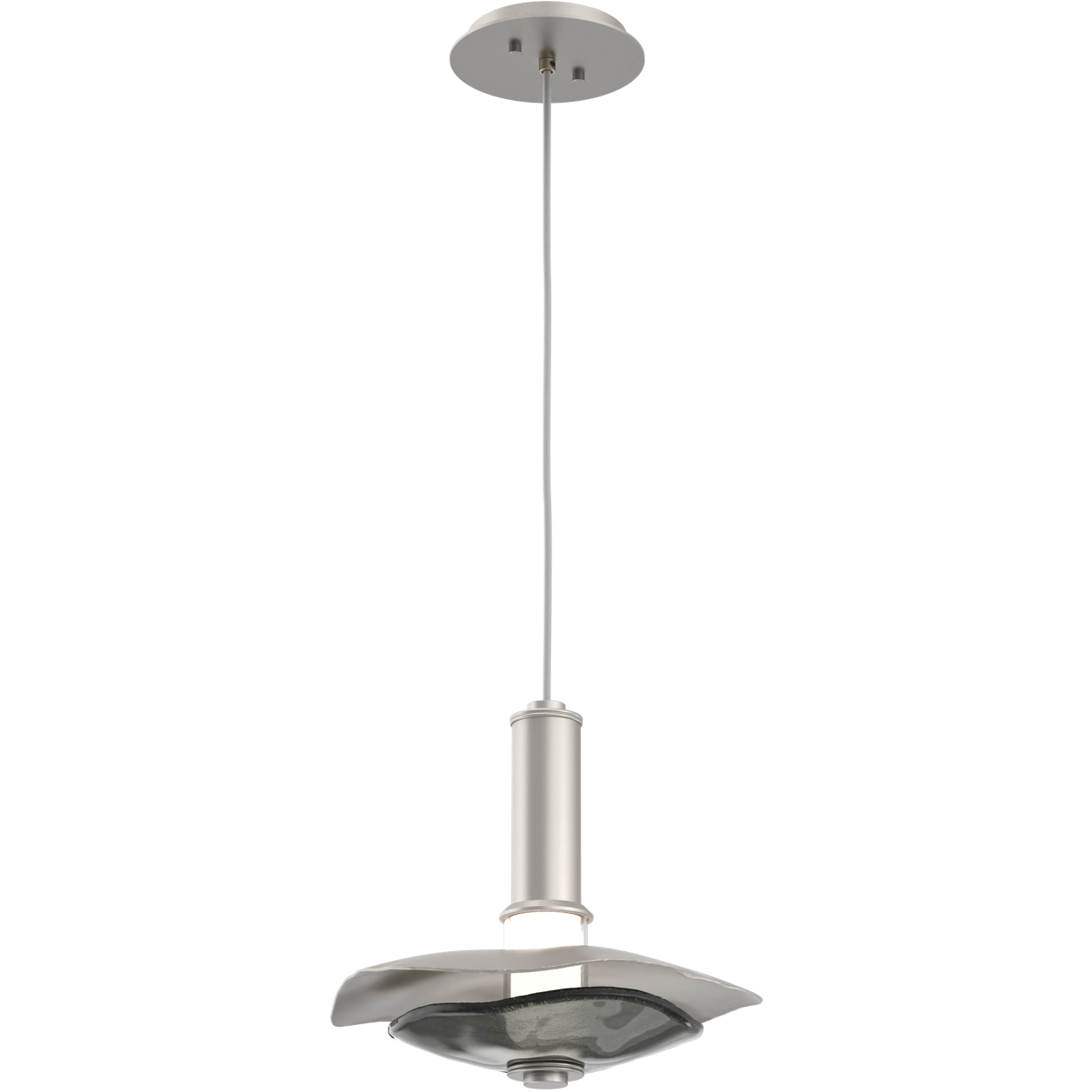 Cumulus LED 10.5 inch Beige Silver with Smoke Granite Glass Pendant Ceiling Light, Large