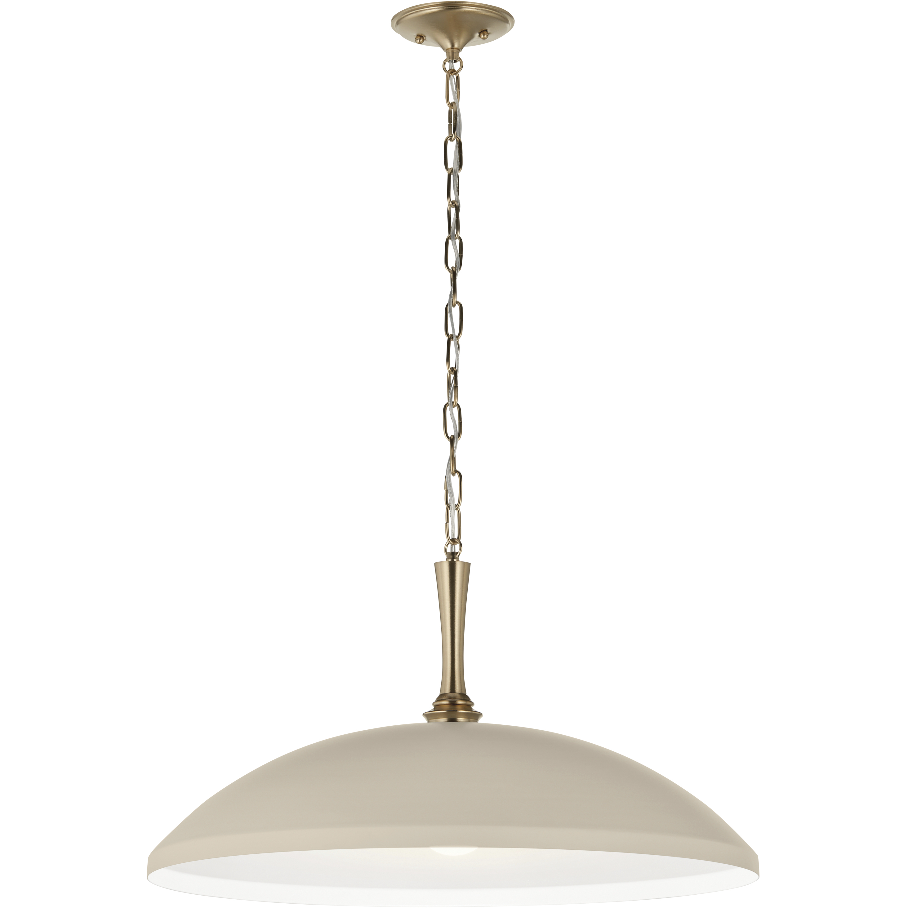 Delarosa 1 Light Greige and Champagne Bronze Pendant Ceiling Light